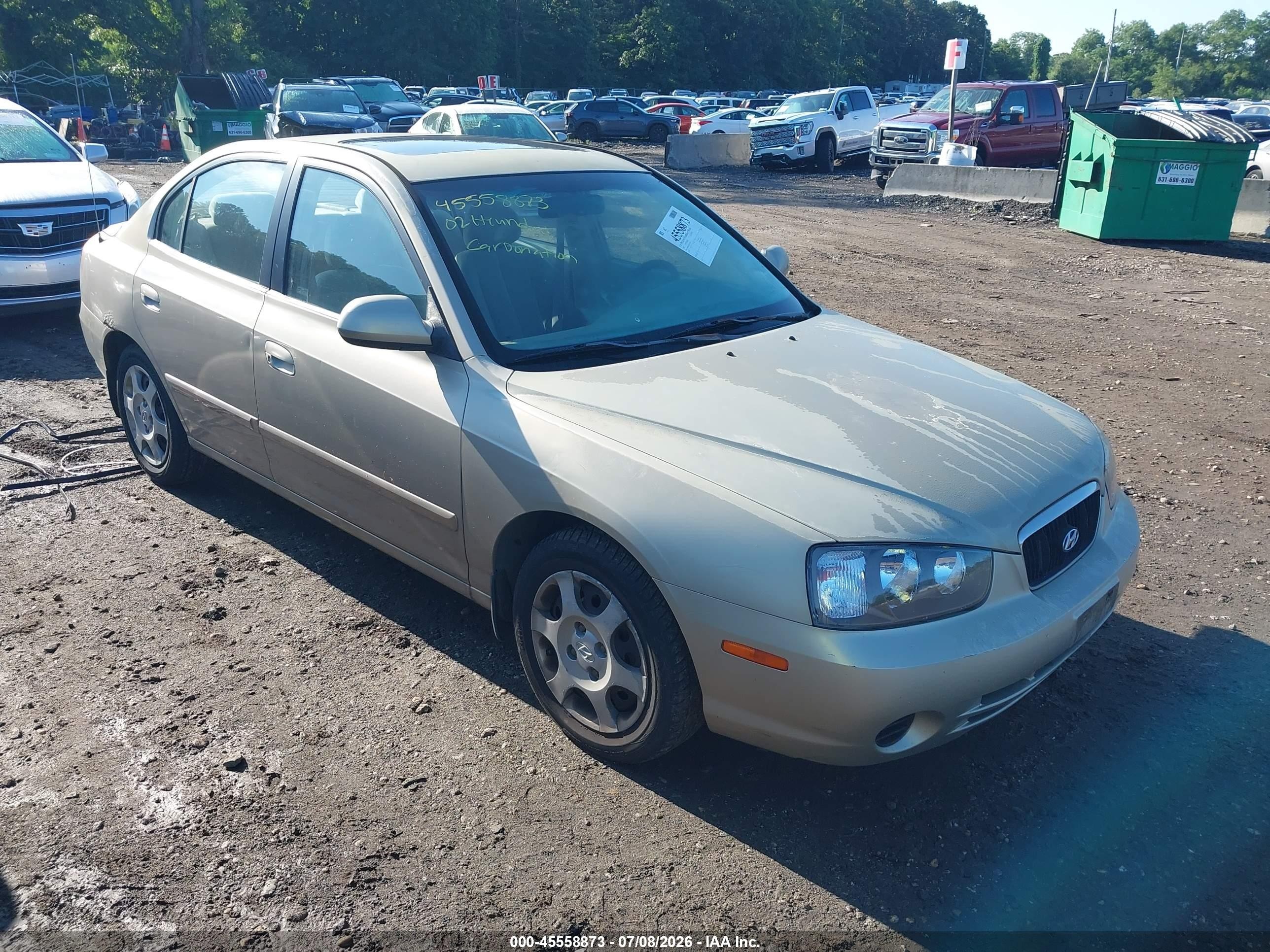 2002 Hyundai Elantra Gls Beige vin: KMHDN45D92U450873