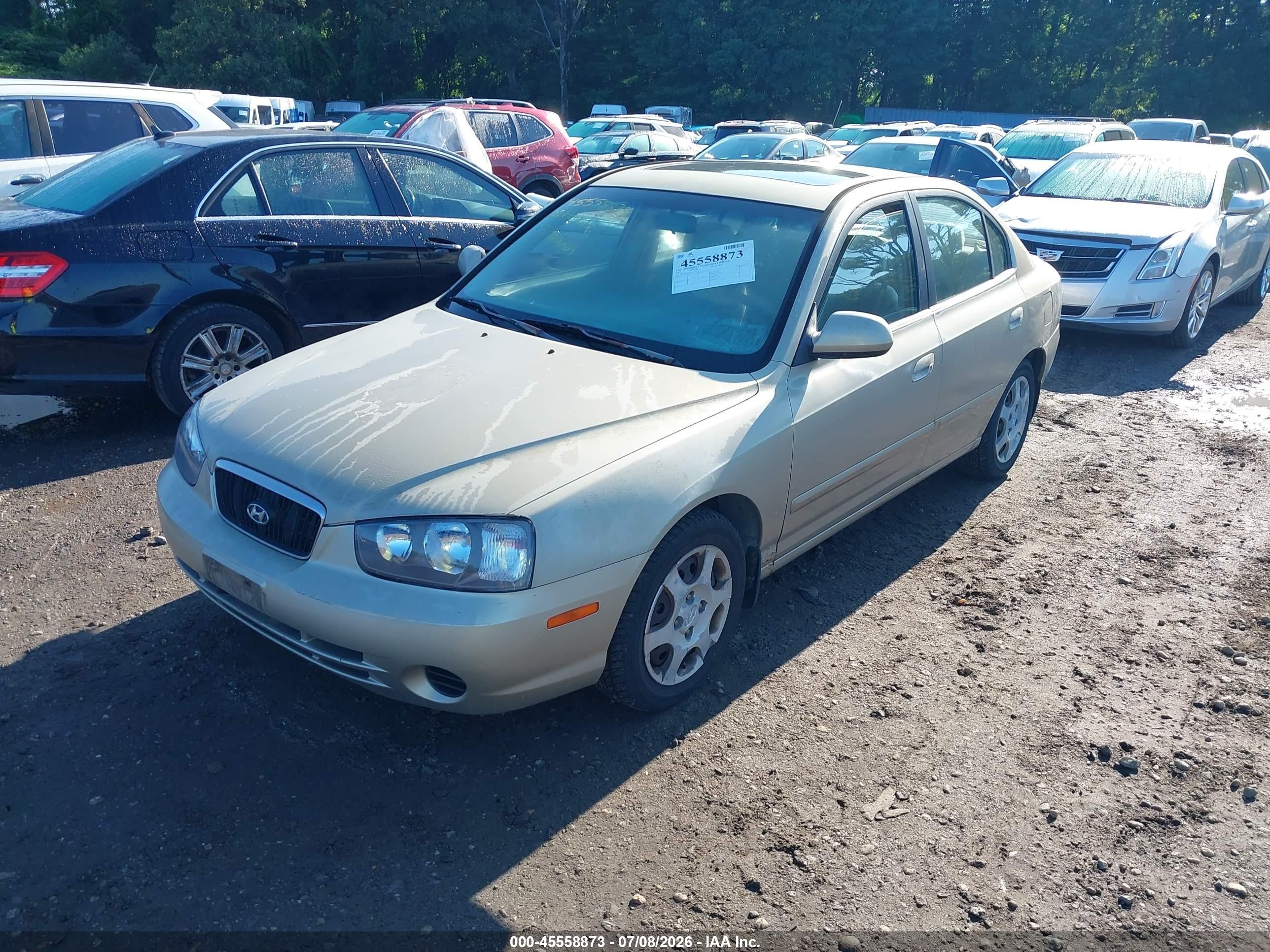 2002 Hyundai Elantra Gls Beige vin: KMHDN45D92U450873