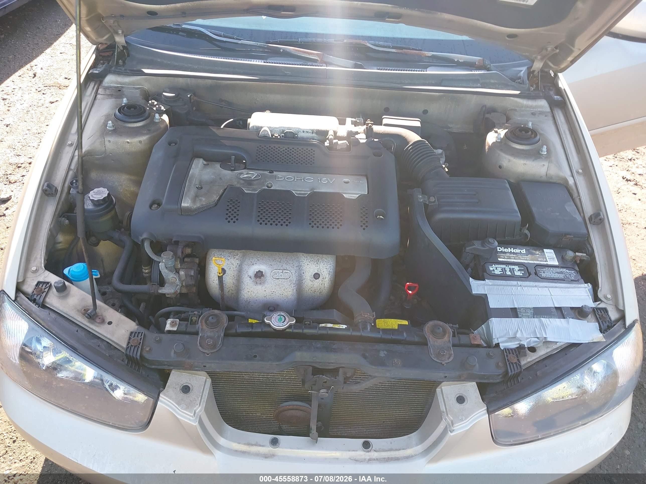 2002 Hyundai Elantra Gls Beige vin: KMHDN45D92U450873