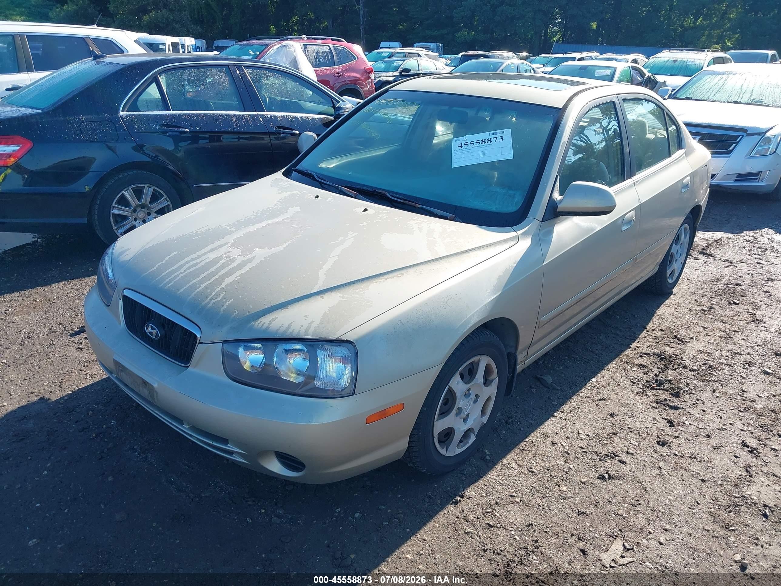 2002 Hyundai Elantra Gls Beige vin: KMHDN45D92U450873