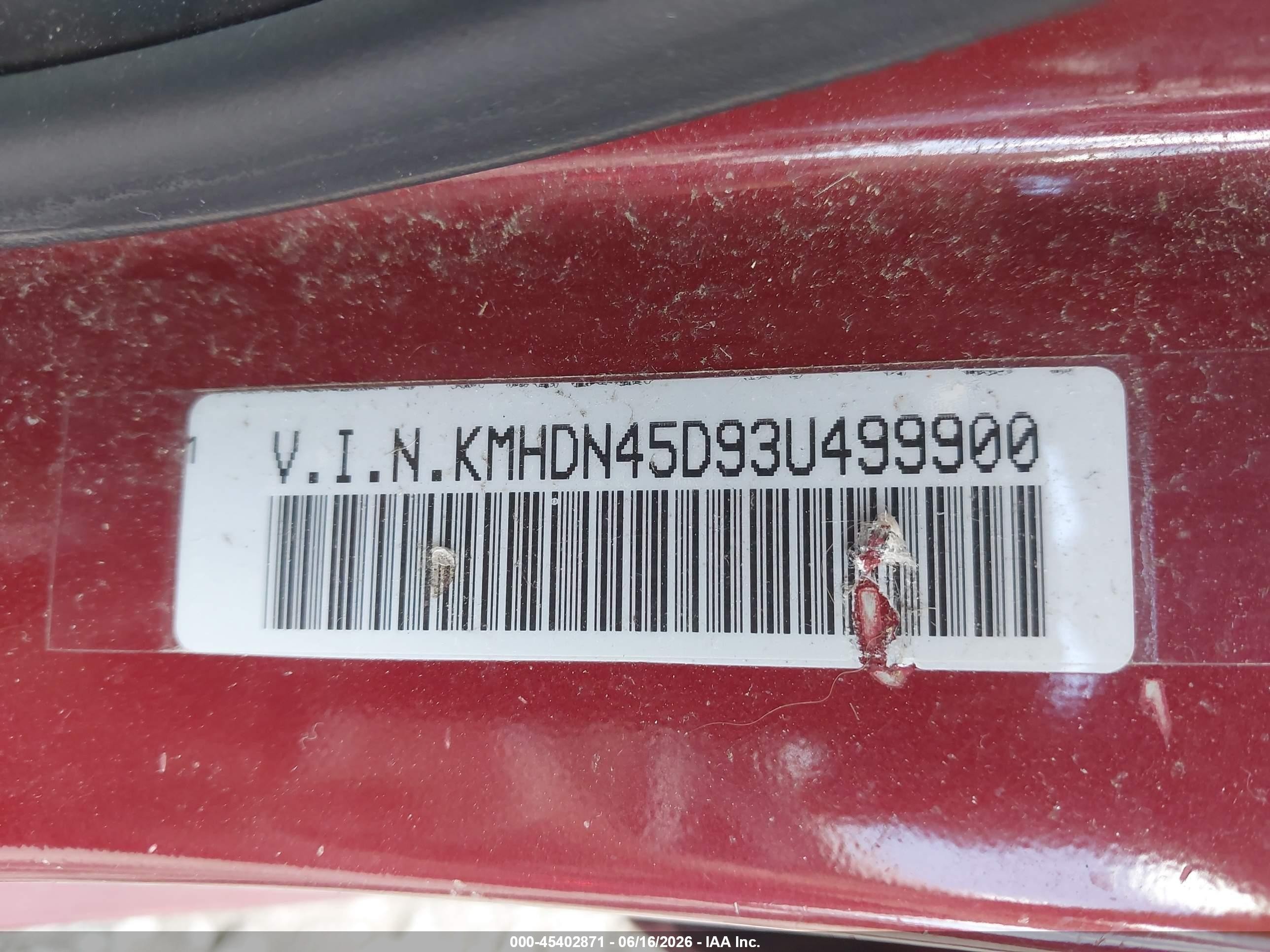 2003 Hyundai Elantra Gls/gt Red vin: KMHDN45D93U499900