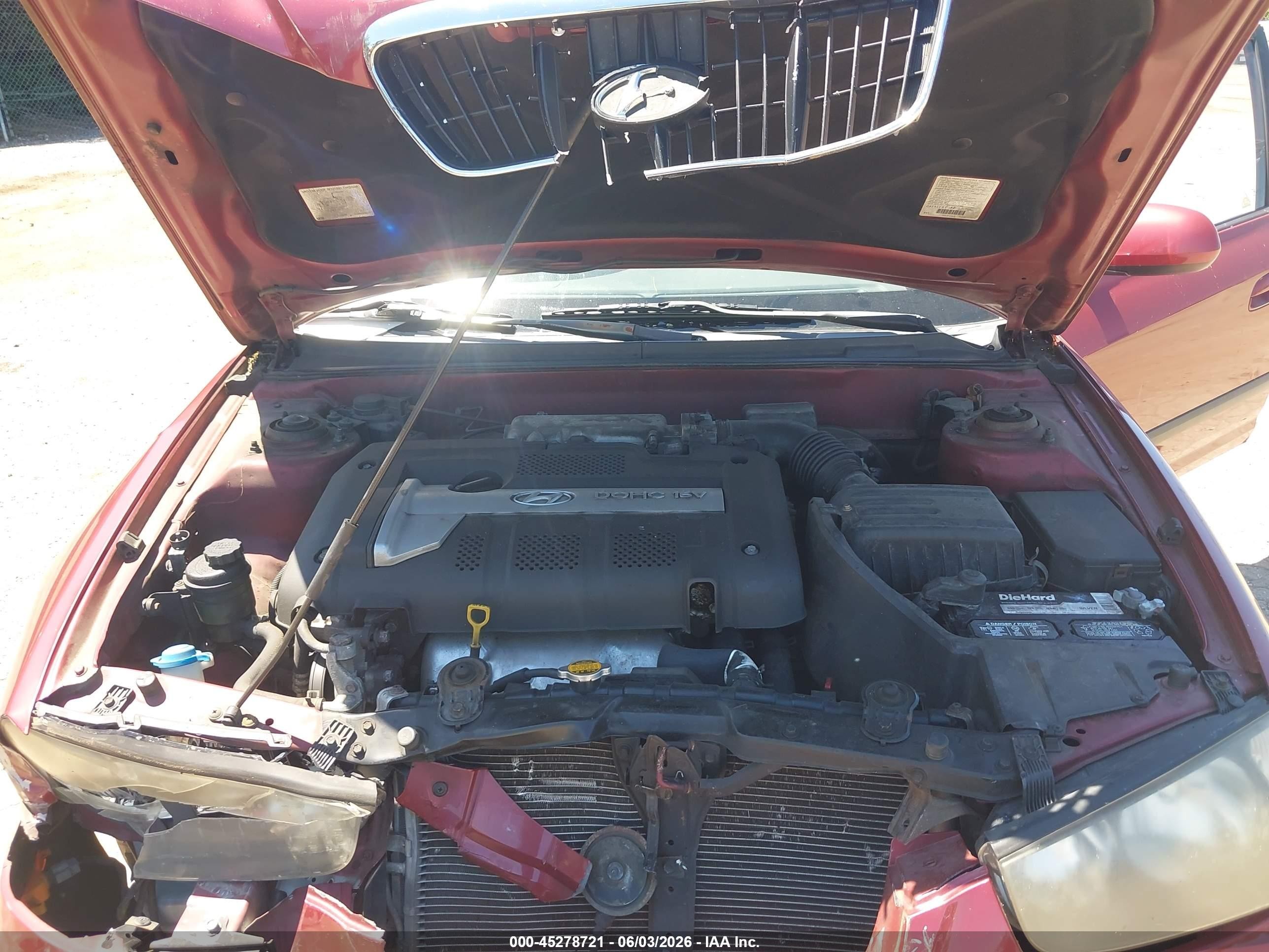 2003 Hyundai Elantra Gls/gt Red vin: KMHDN45DX3U647102