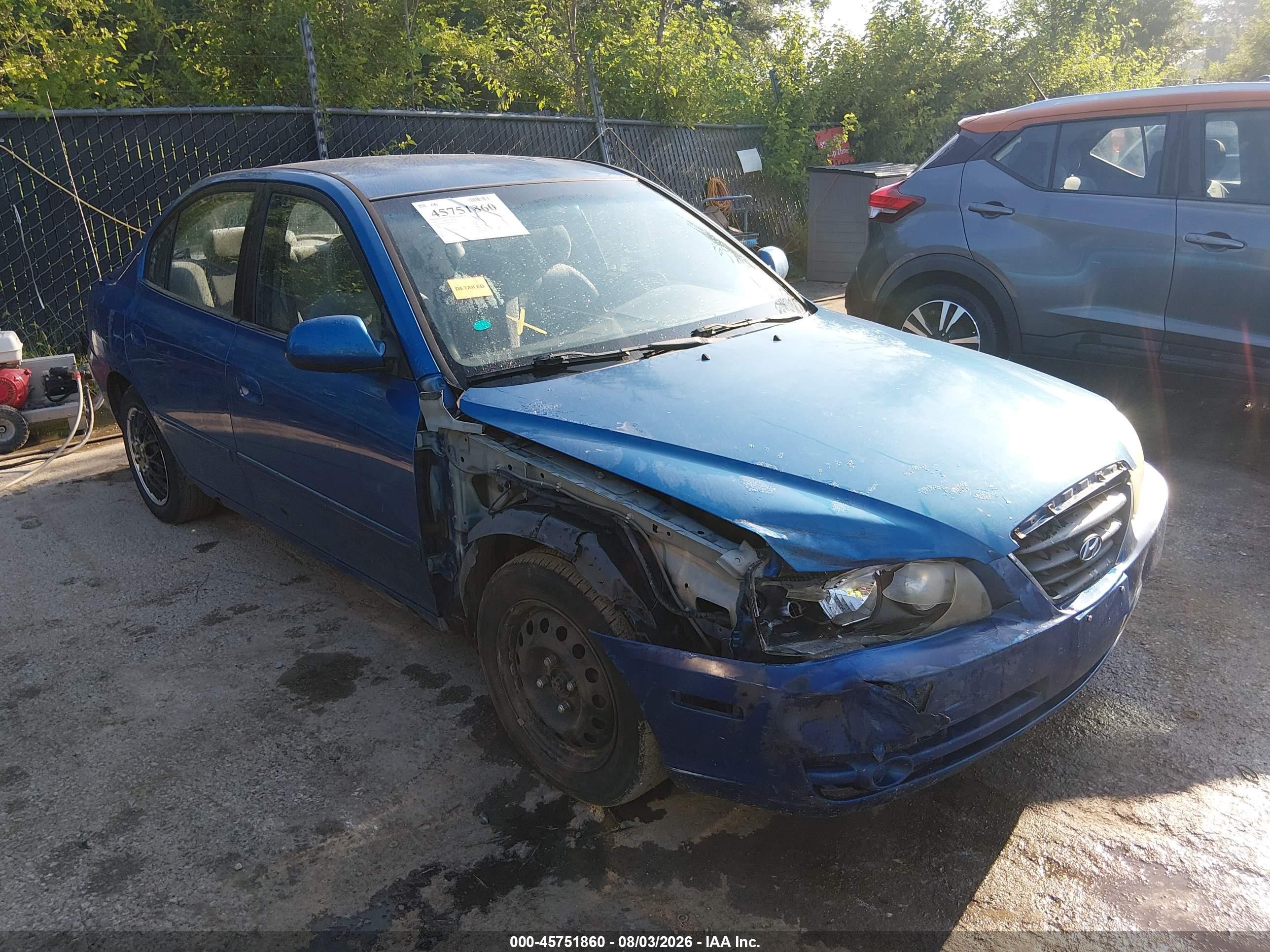 2005 Hyundai Elantra Gls/gt Синий vin: KMHDN46D05U043155