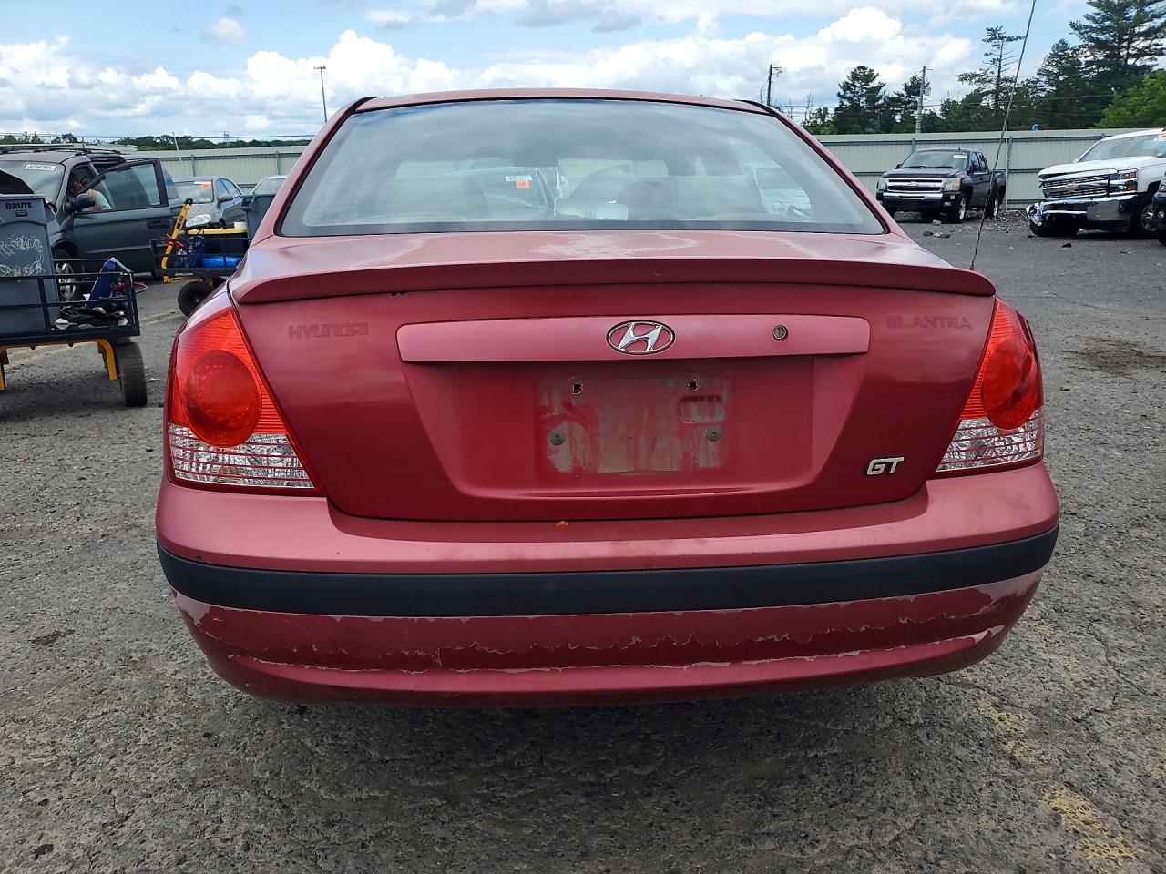 2005 Hyundai Elantra Gls Red vin: KMHDN46D05U084353