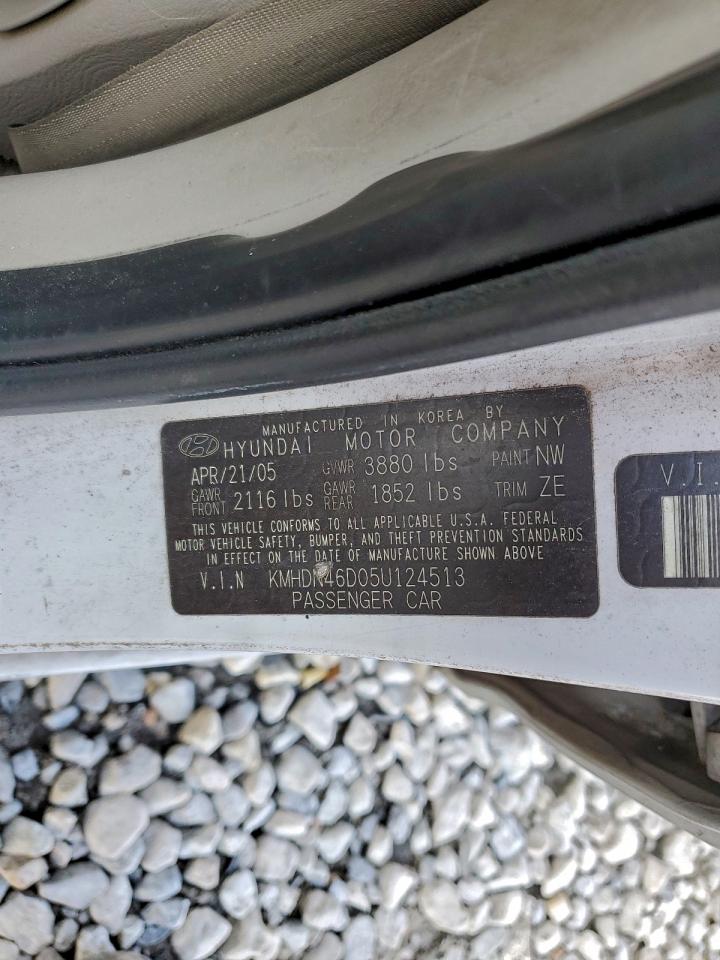 2005 Hyundai Elantra Gls Белый vin: KMHDN46D05U124513