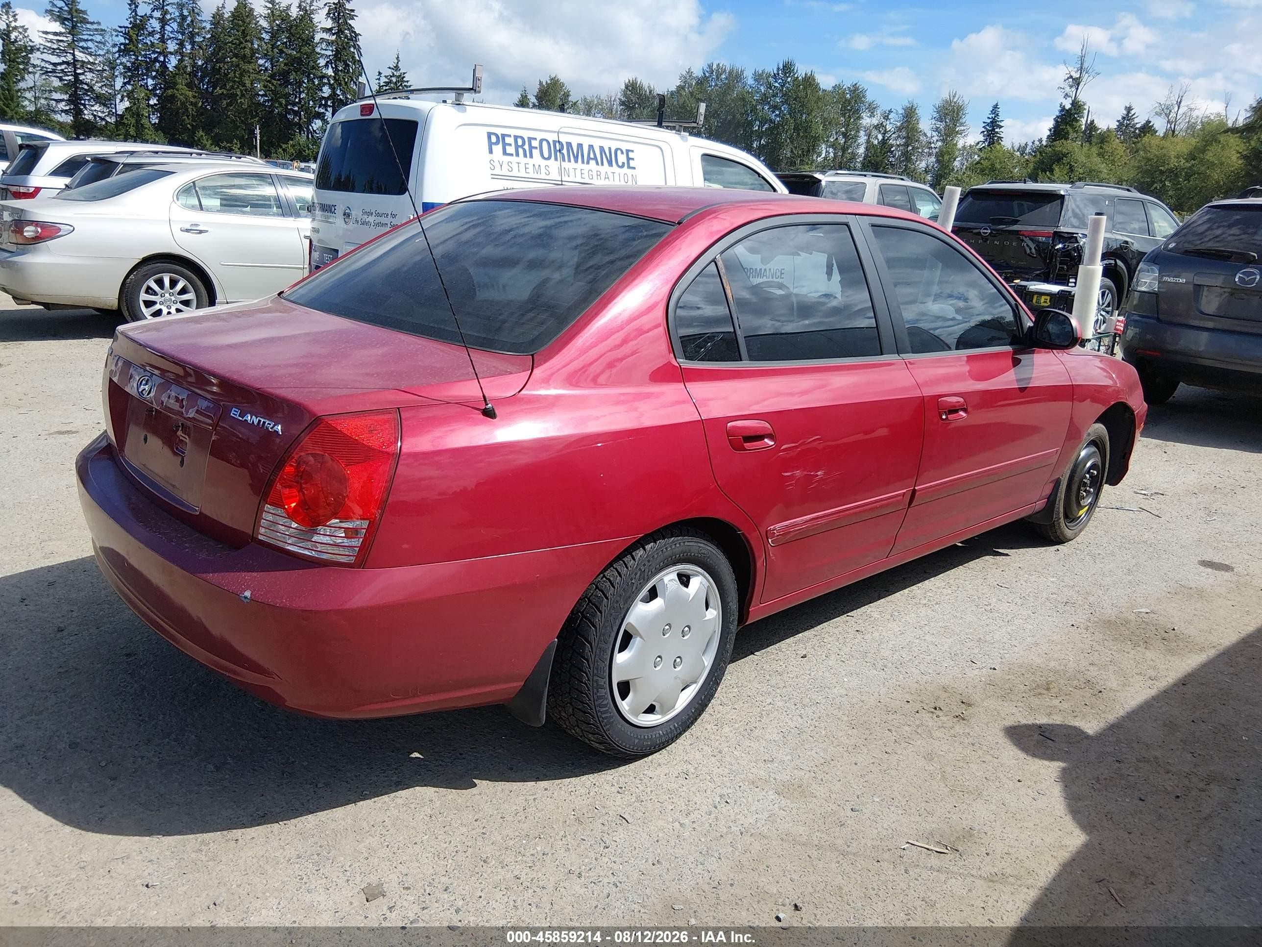 2005 Hyundai Elantra Gls/gt Red vin: KMHDN46D05U964467