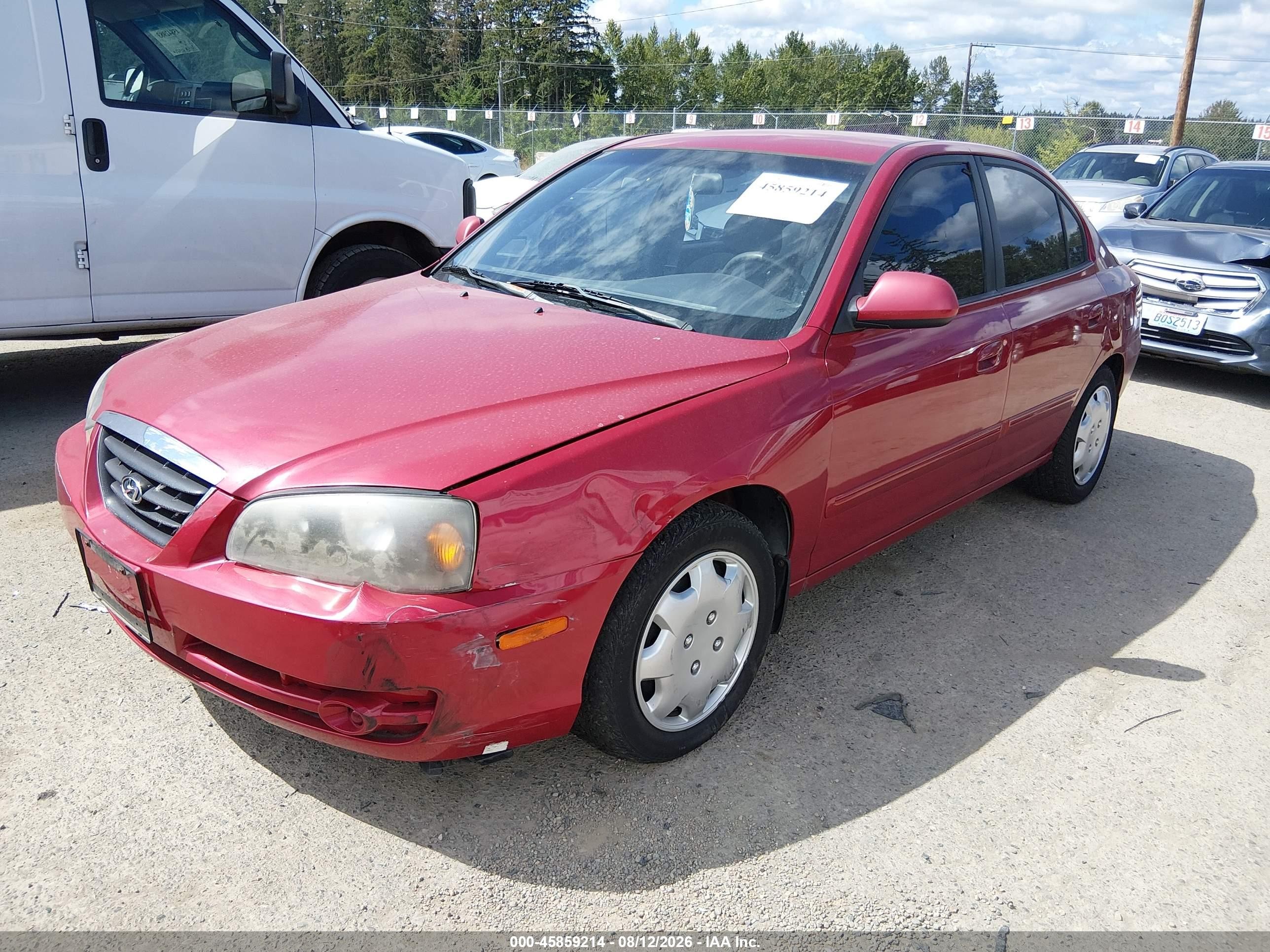 2005 Hyundai Elantra Gls/gt Red vin: KMHDN46D05U964467