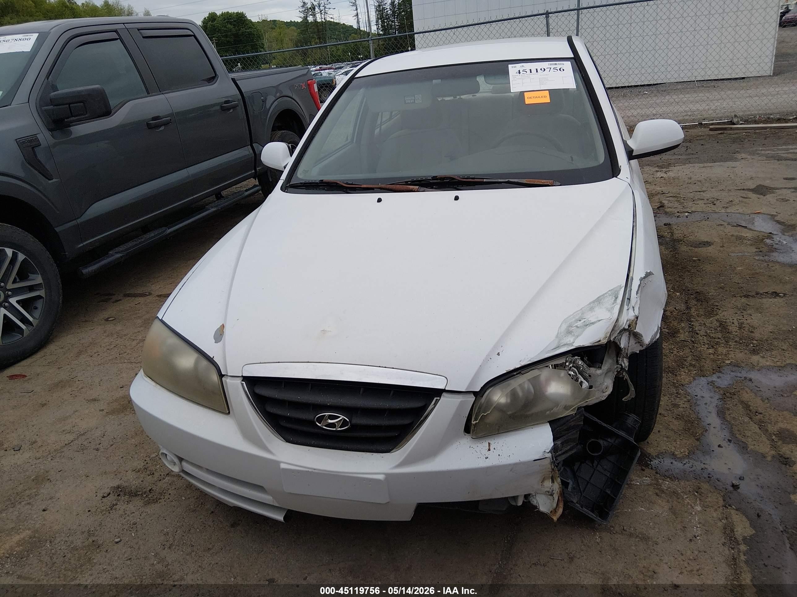 2006 Hyundai Elantra Gls/limited Белый vin: KMHDN46D06U239856