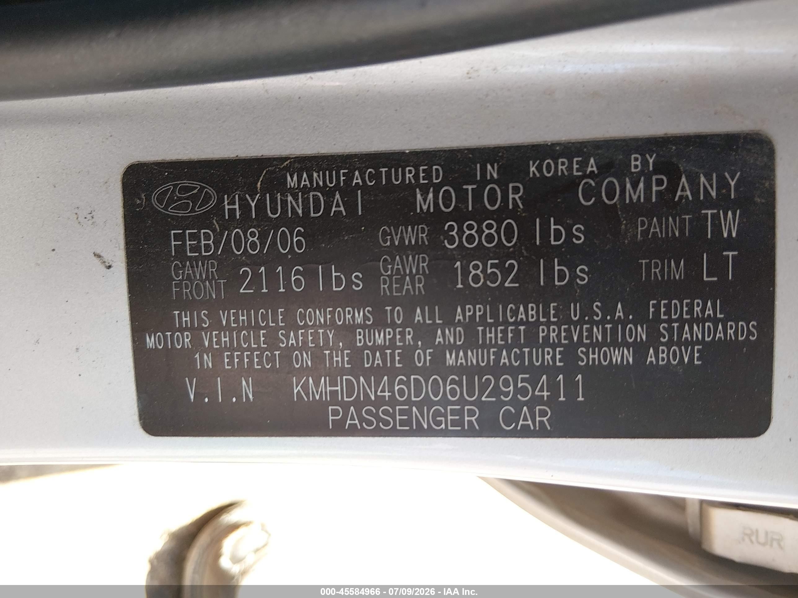 2006 Hyundai Elantra Gls/limited Silver vin: KMHDN46D06U295411