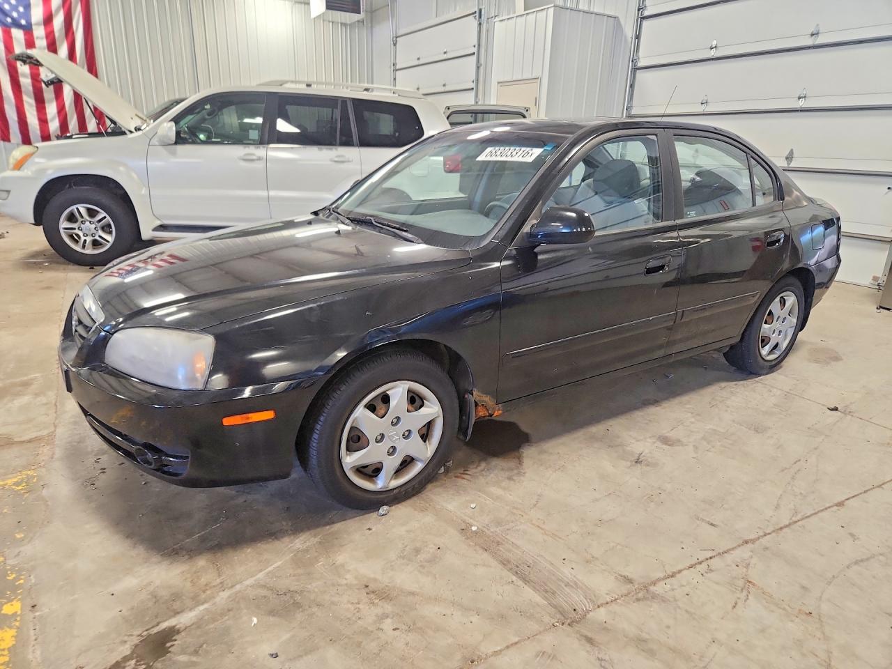 2005 Hyundai Elantra Gls Black vin: KMHDN46D15U037655
