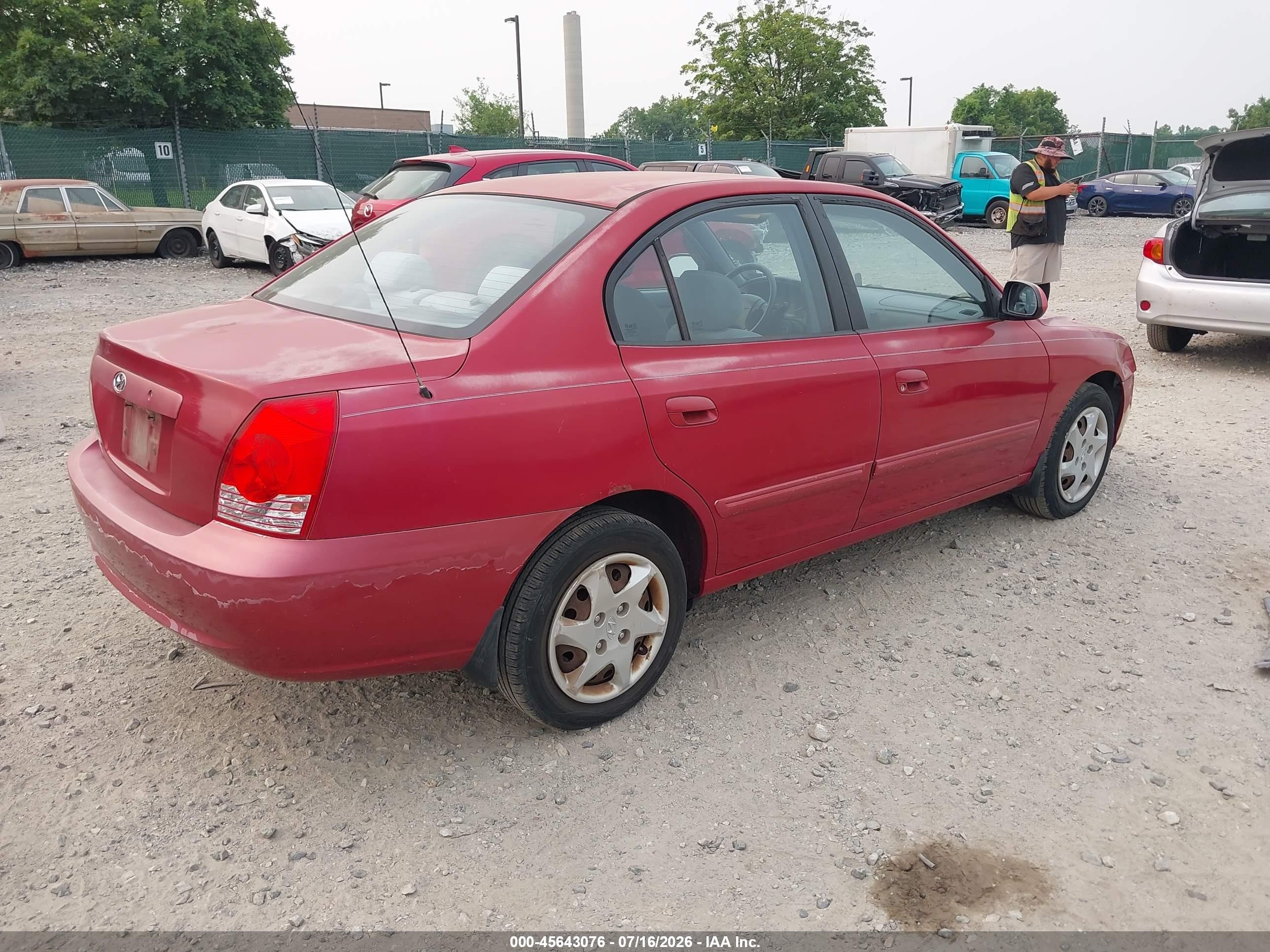 2005 Hyundai Elantra Gls/gt Burgundy vin: KMHDN46D15U974778
