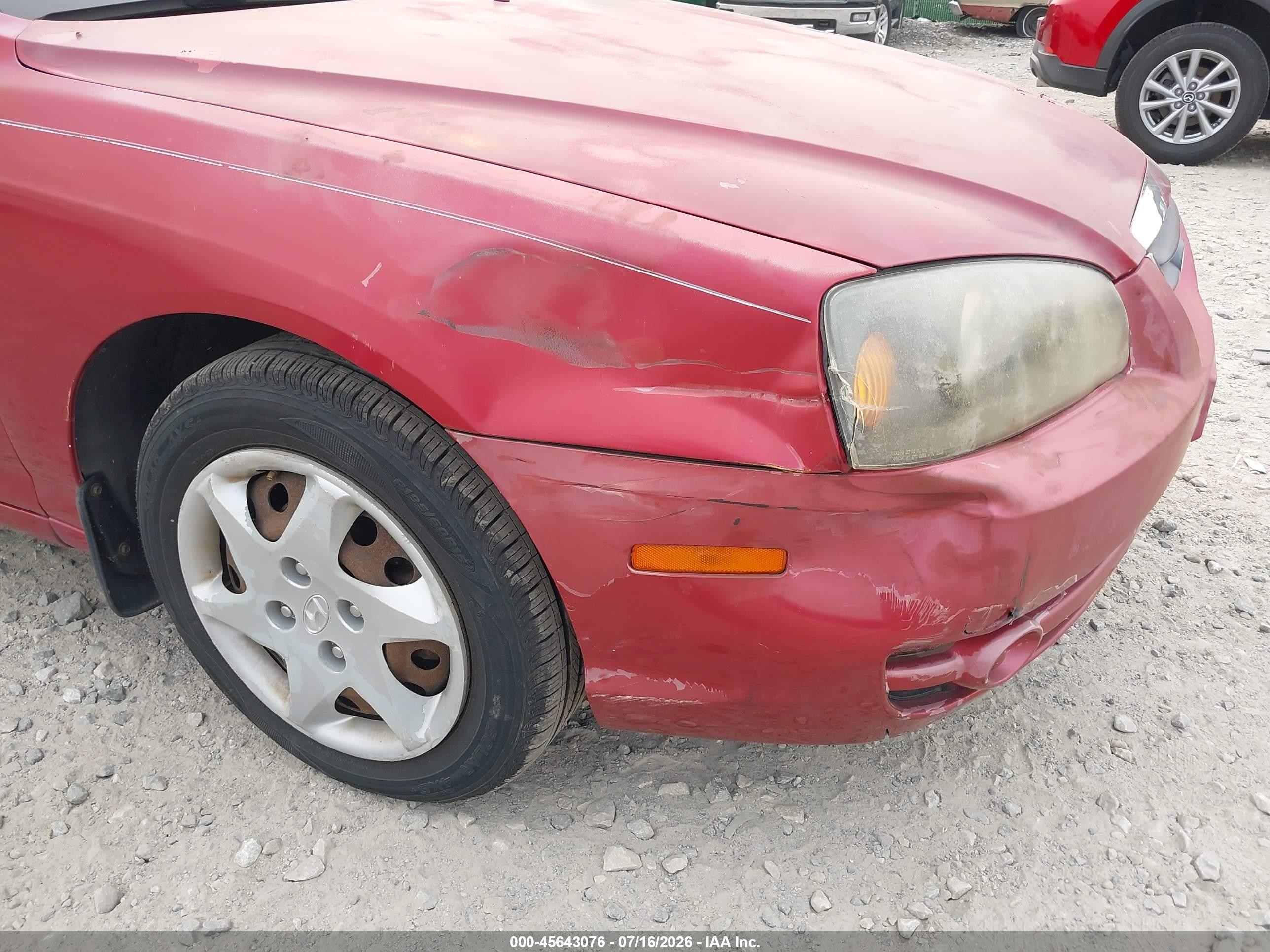 2005 Hyundai Elantra Gls/gt Burgundy vin: KMHDN46D15U974778