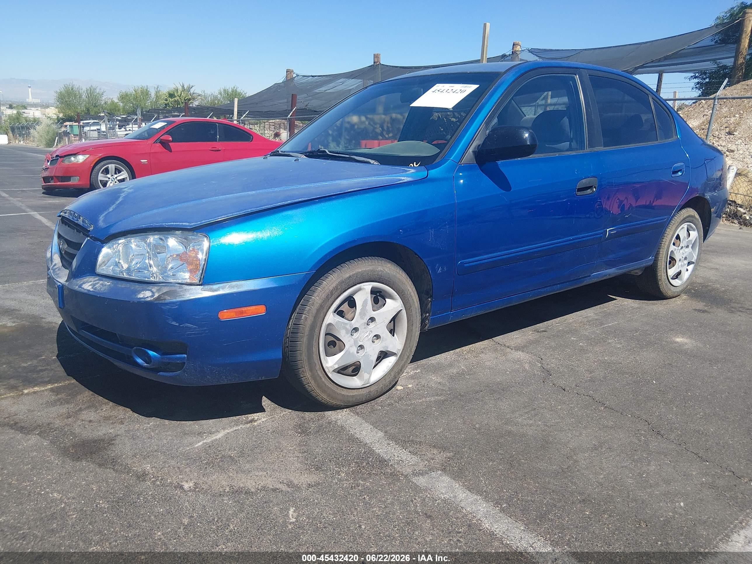 2004 Hyundai Elantra Gls/gt Blue vin: KMHDN46D24U874218