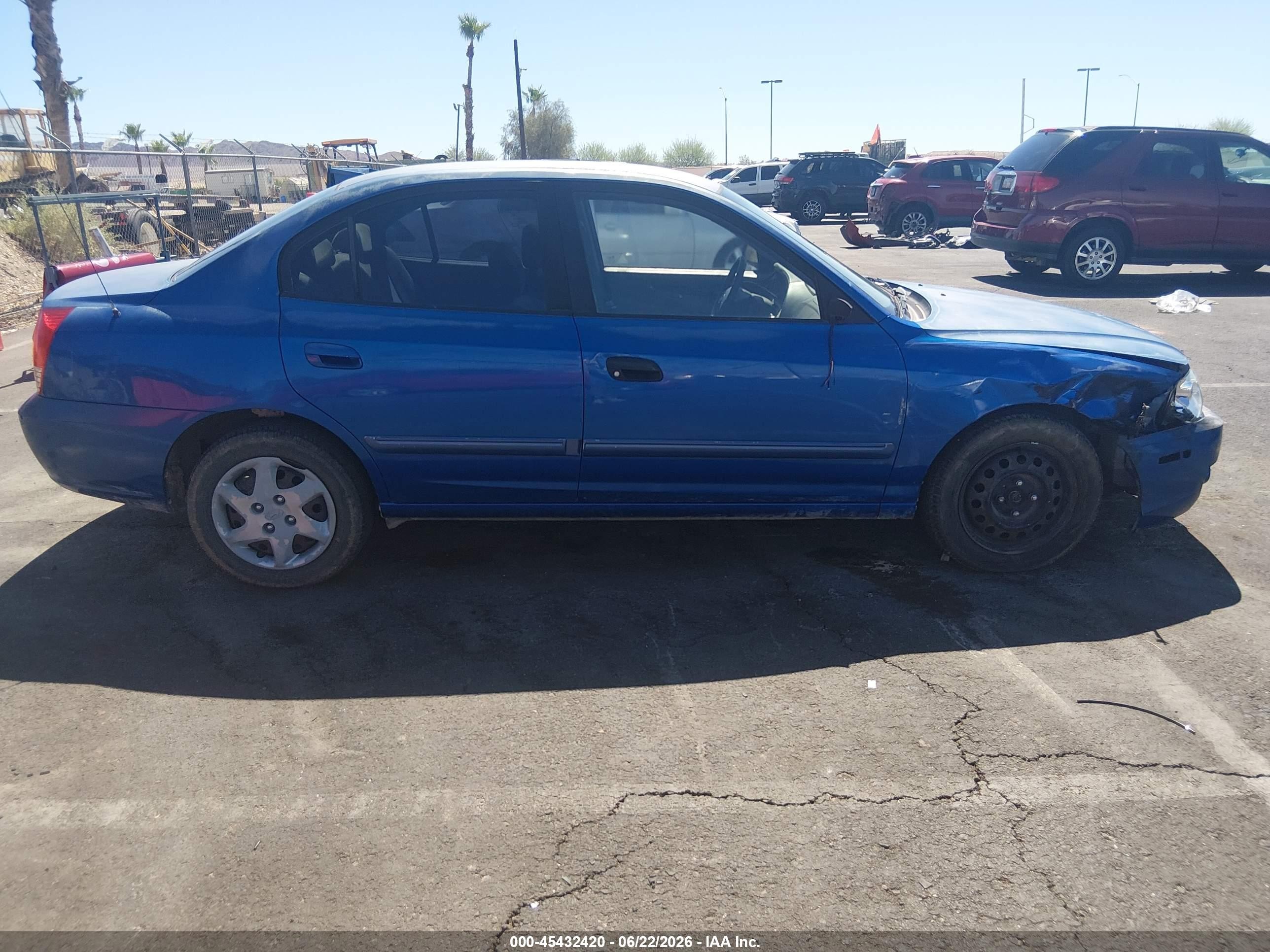 2004 Hyundai Elantra Gls/gt Blue vin: KMHDN46D24U874218