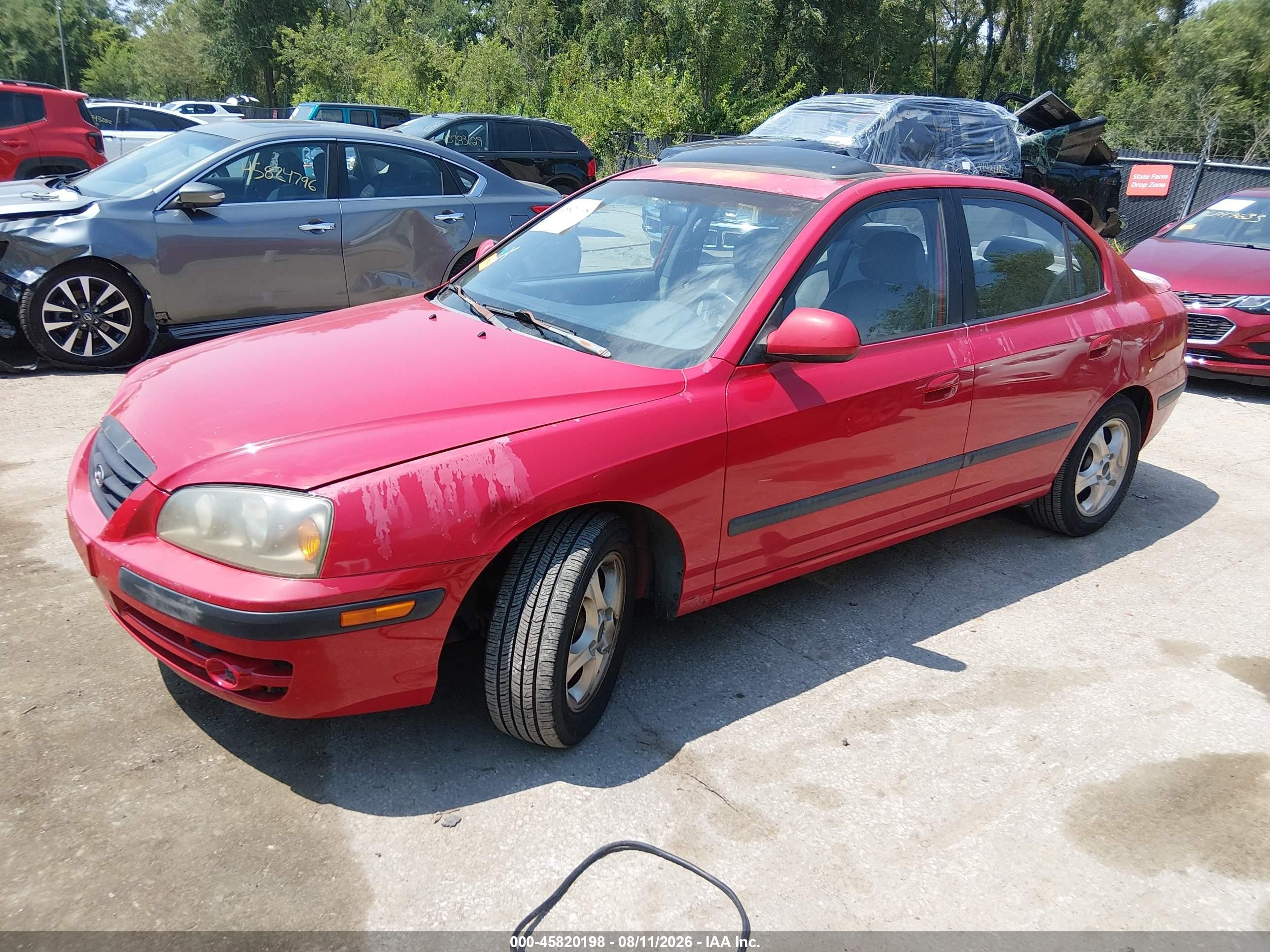 2005 Hyundai Elantra Gls/gt Red vin: KMHDN46D25U164382