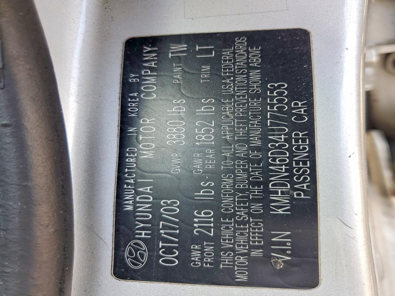 2004 Hyundai Elantra Gls Silver vin: KMHDN46D34U775553