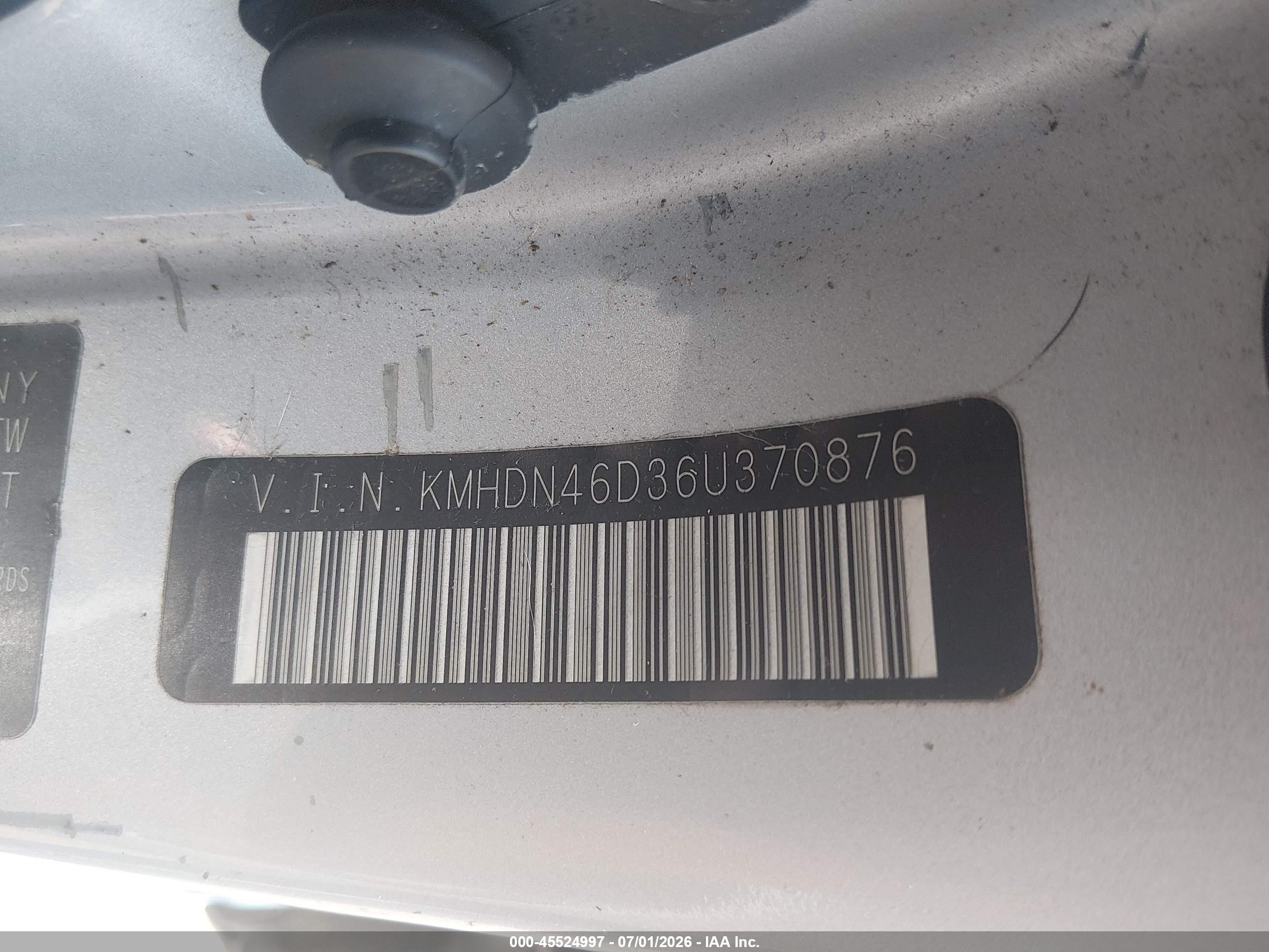 2006 Hyundai Elantra Gls/limited Silver vin: KMHDN46D36U370876