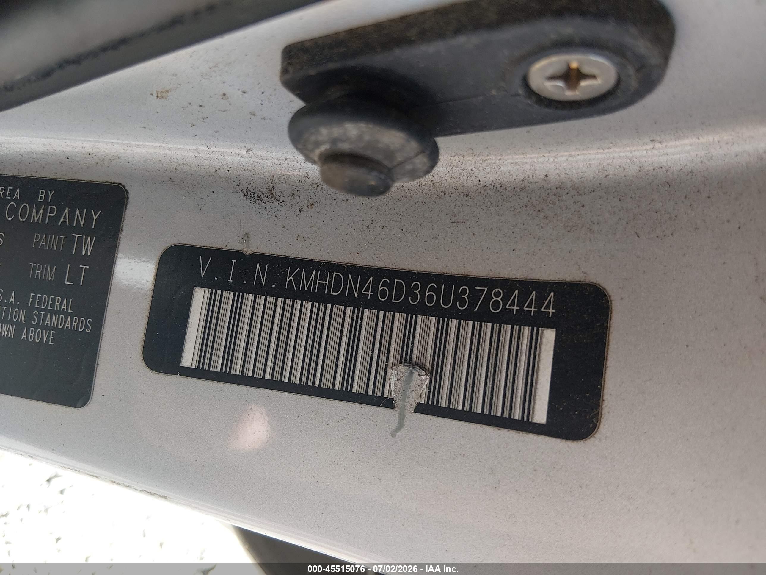2006 Hyundai Elantra Gls/limited Silver vin: KMHDN46D36U378444