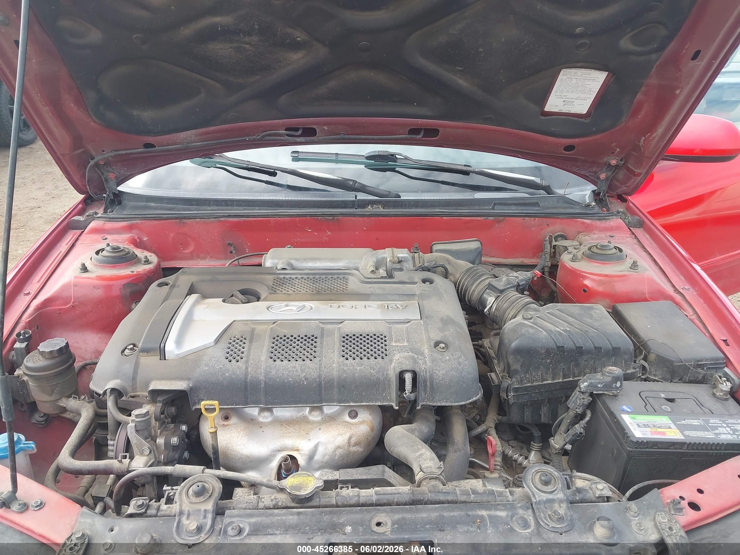 2005 Hyundai Elantra Gls/gt Red vin: KMHDN46D45U161919
