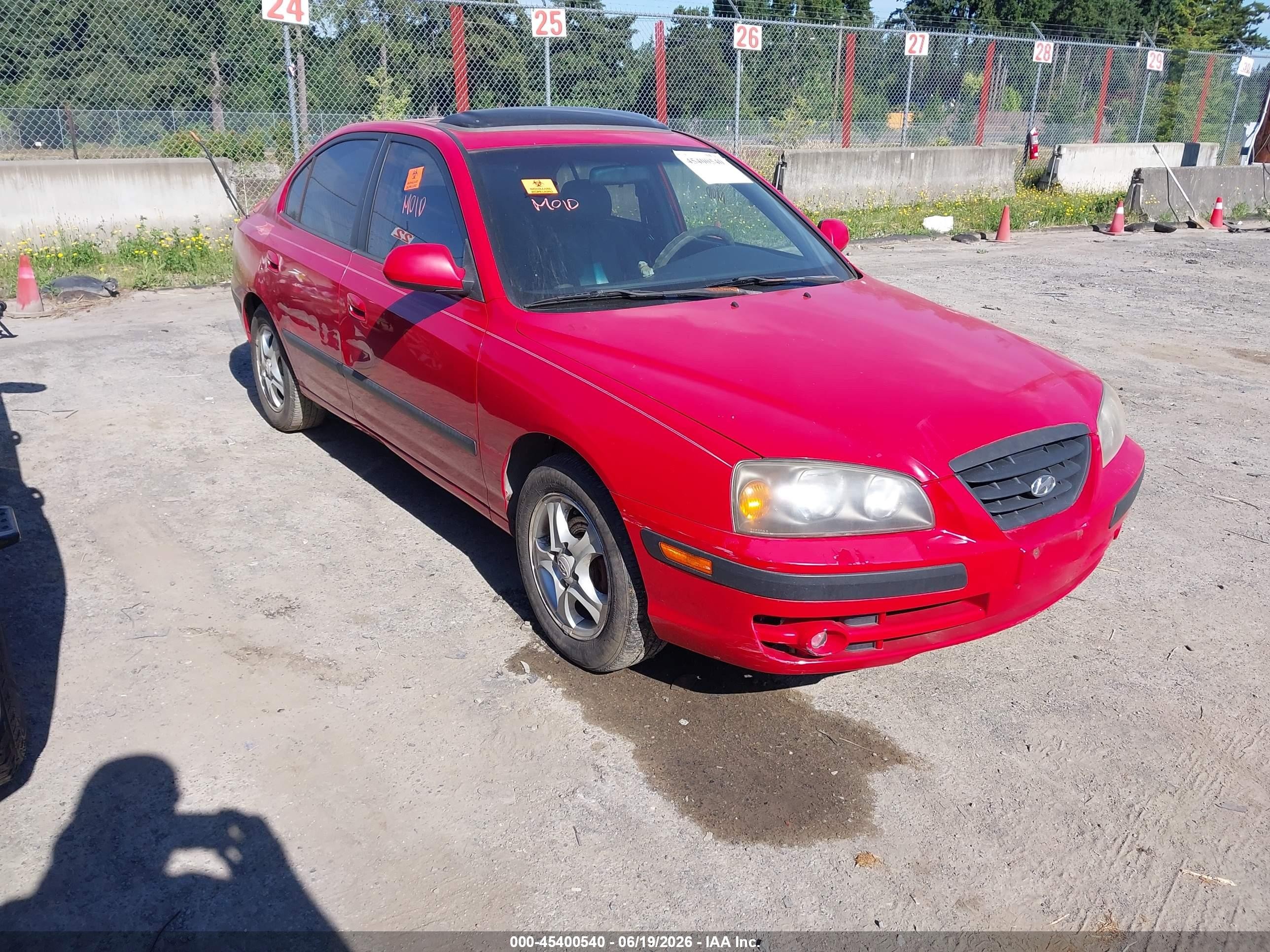 2005 Hyundai Elantra Gls/gt Red vin: KMHDN46D45U165095