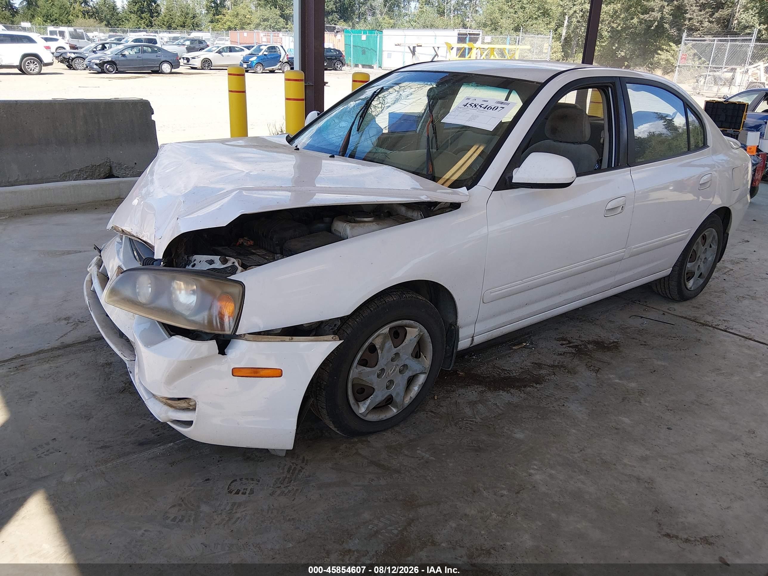 2005 Hyundai Elantra Gls/gt White vin: KMHDN46D45U195438