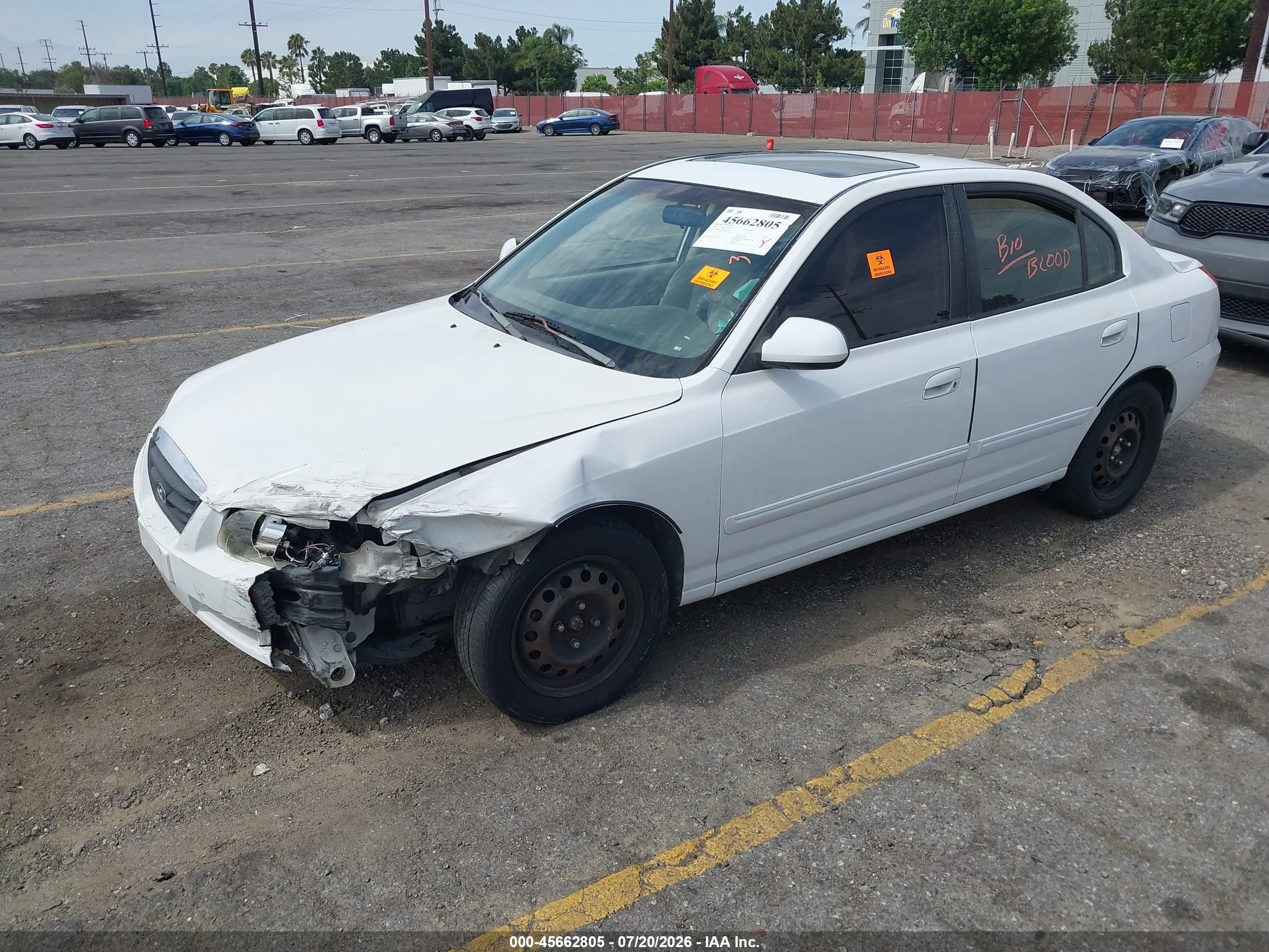 2004 Hyundai Elantra Gls/gt Белый vin: KMHDN46D54U861978
