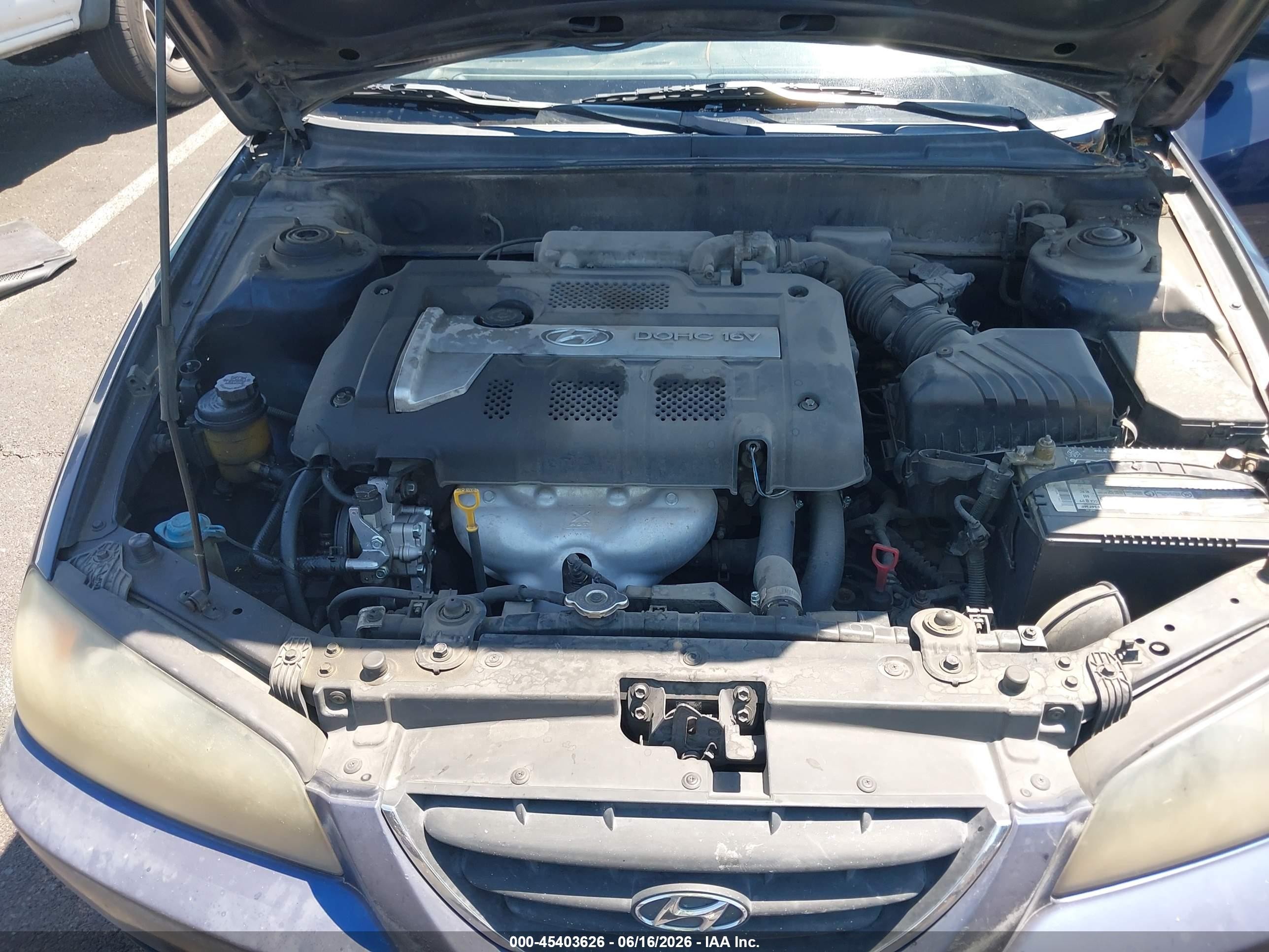 2004 Hyundai Elantra Gls/gt Blue vin: KMHDN46D64U815754