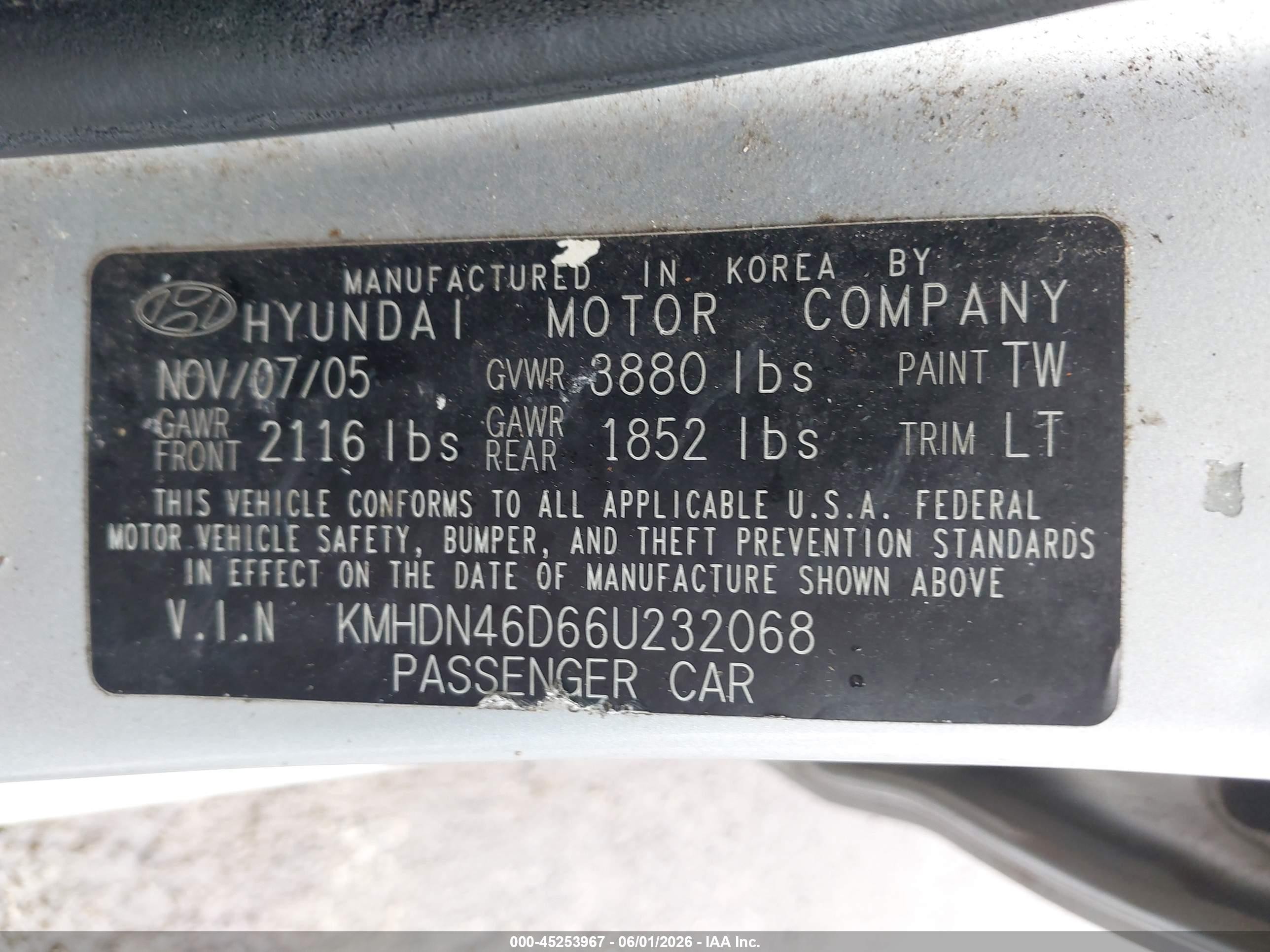 2006 Hyundai Elantra Gls/limited Silver vin: KMHDN46D66U232068
