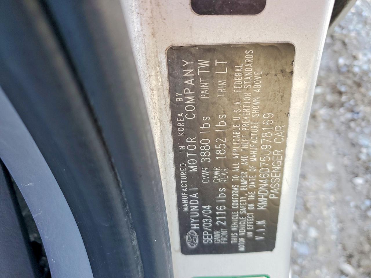 2005 Hyundai Elantra Gls Silver vin: KMHDN46D75U978169