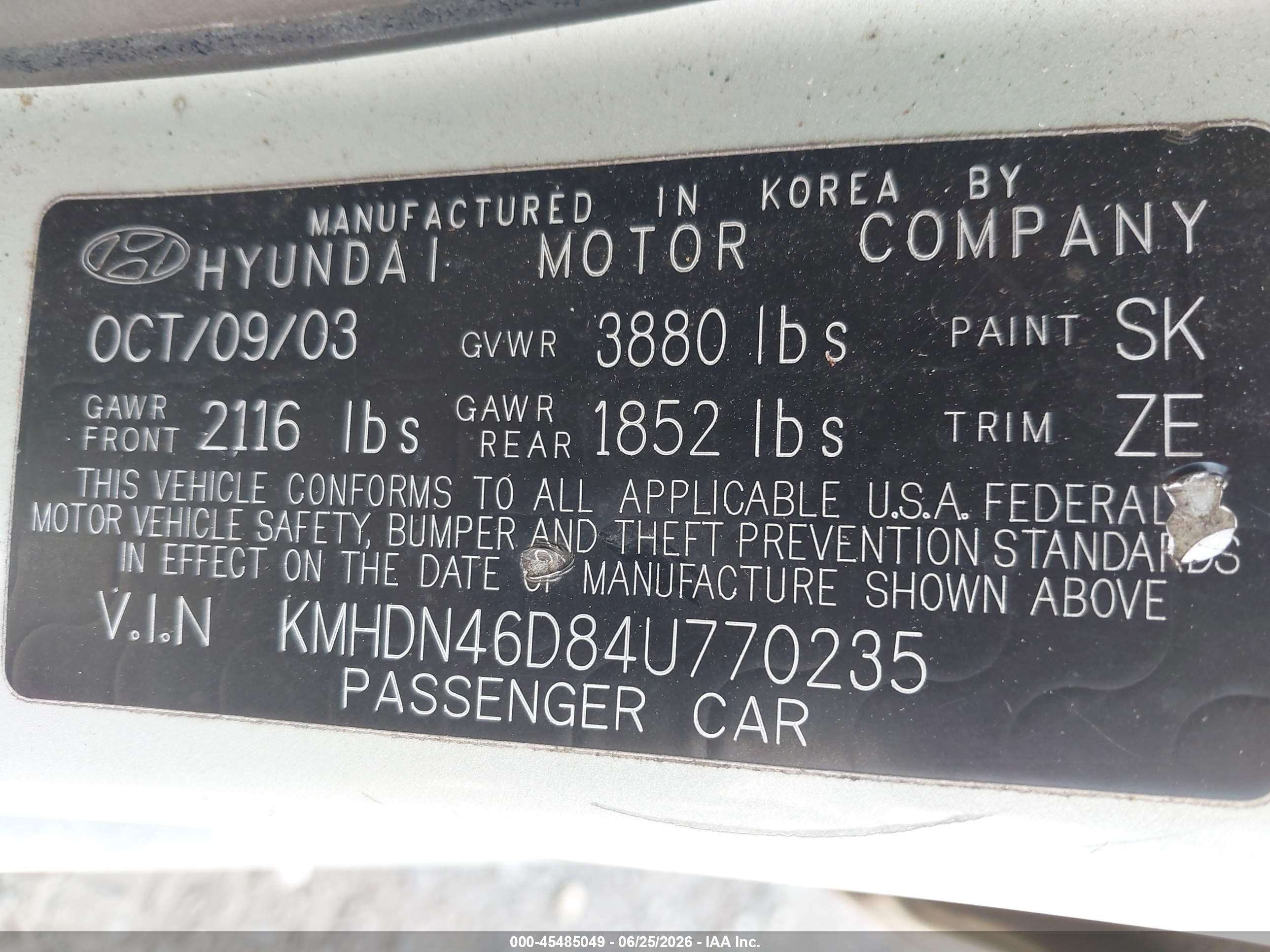 2004 Hyundai Elantra Gls/gt Green vin: KMHDN46D84U770235