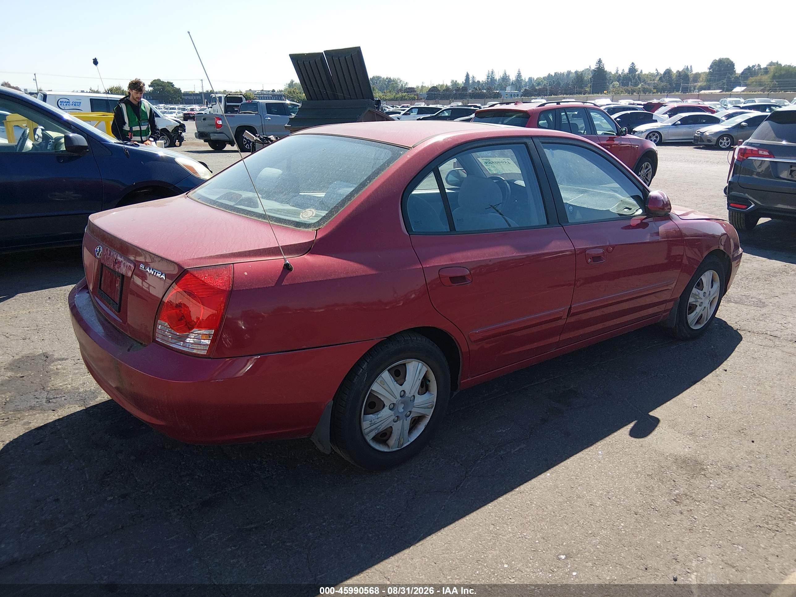 2006 Hyundai Elantra Gls/limited Red vin: KMHDN46D86U233092