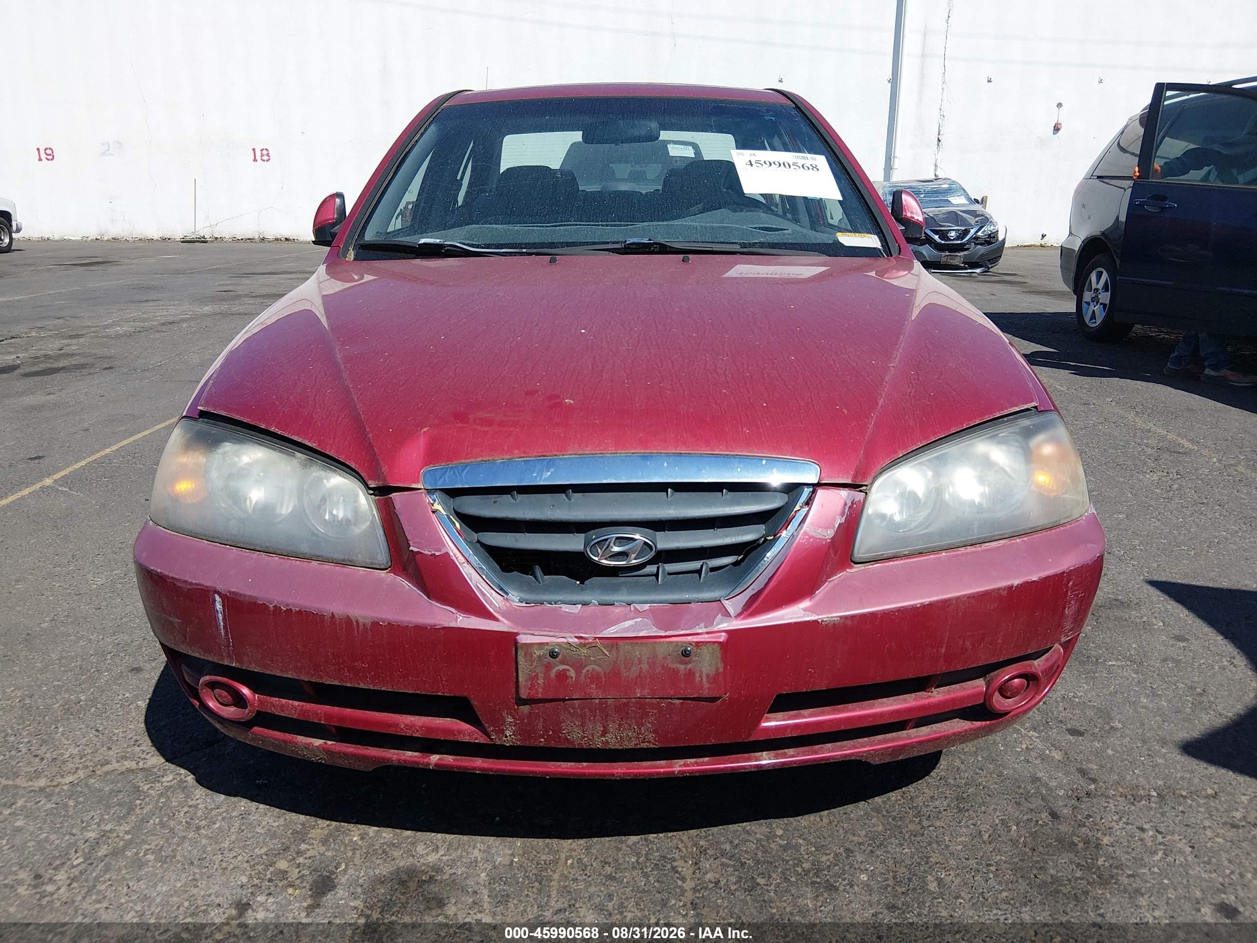 2006 Hyundai Elantra Gls/limited Red vin: KMHDN46D86U233092