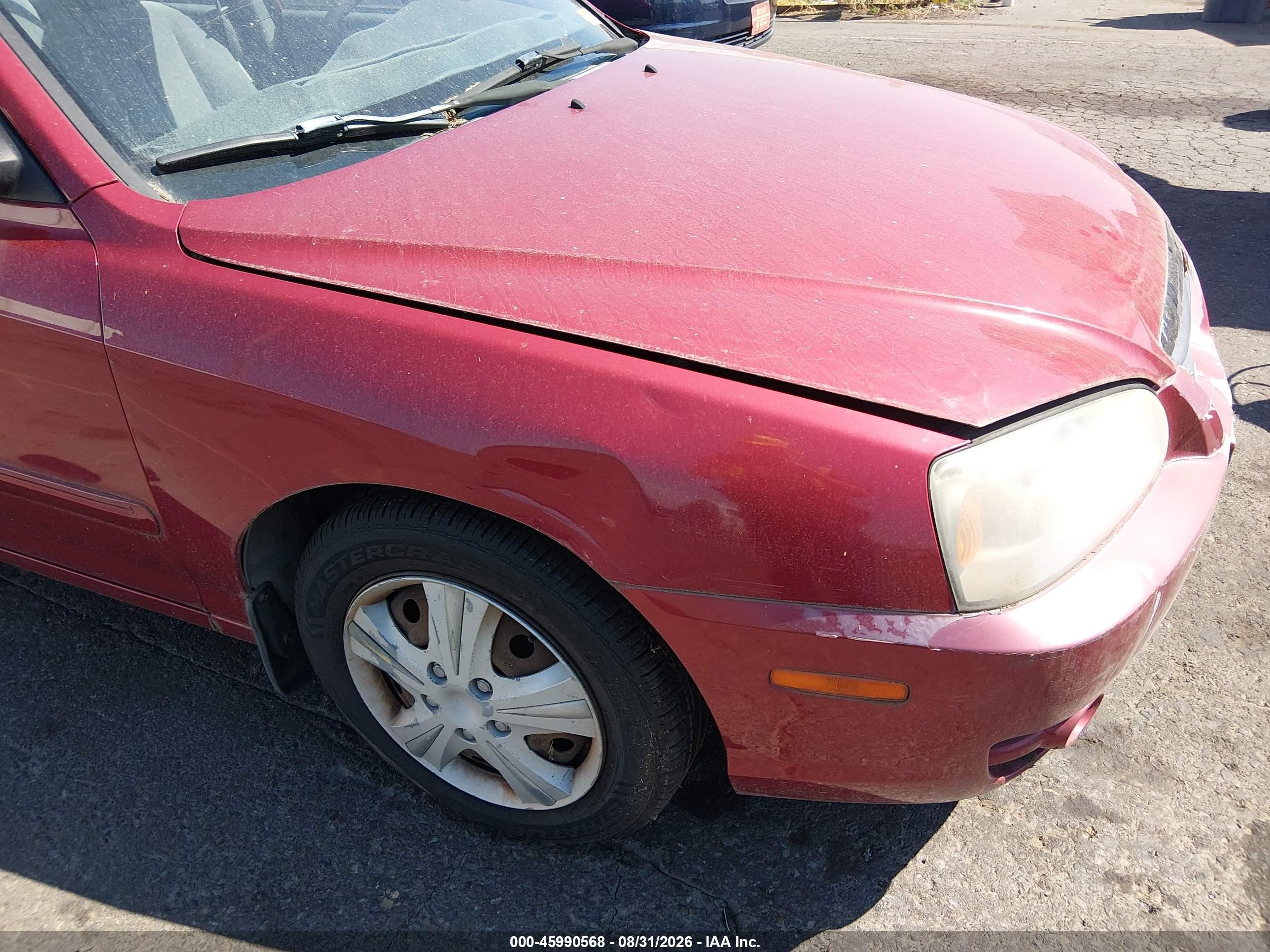 2006 Hyundai Elantra Gls/limited Red vin: KMHDN46D86U233092