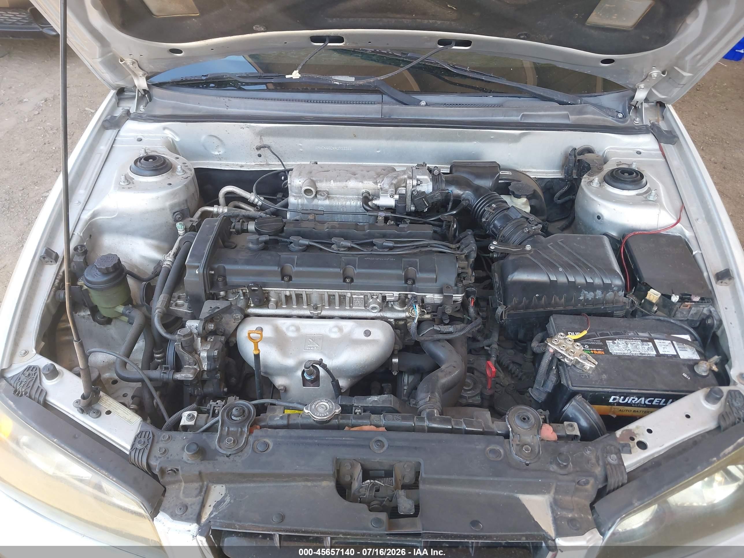 2004 Hyundai Elantra Gls/gt Gray vin: KMHDN46DX4U712322
