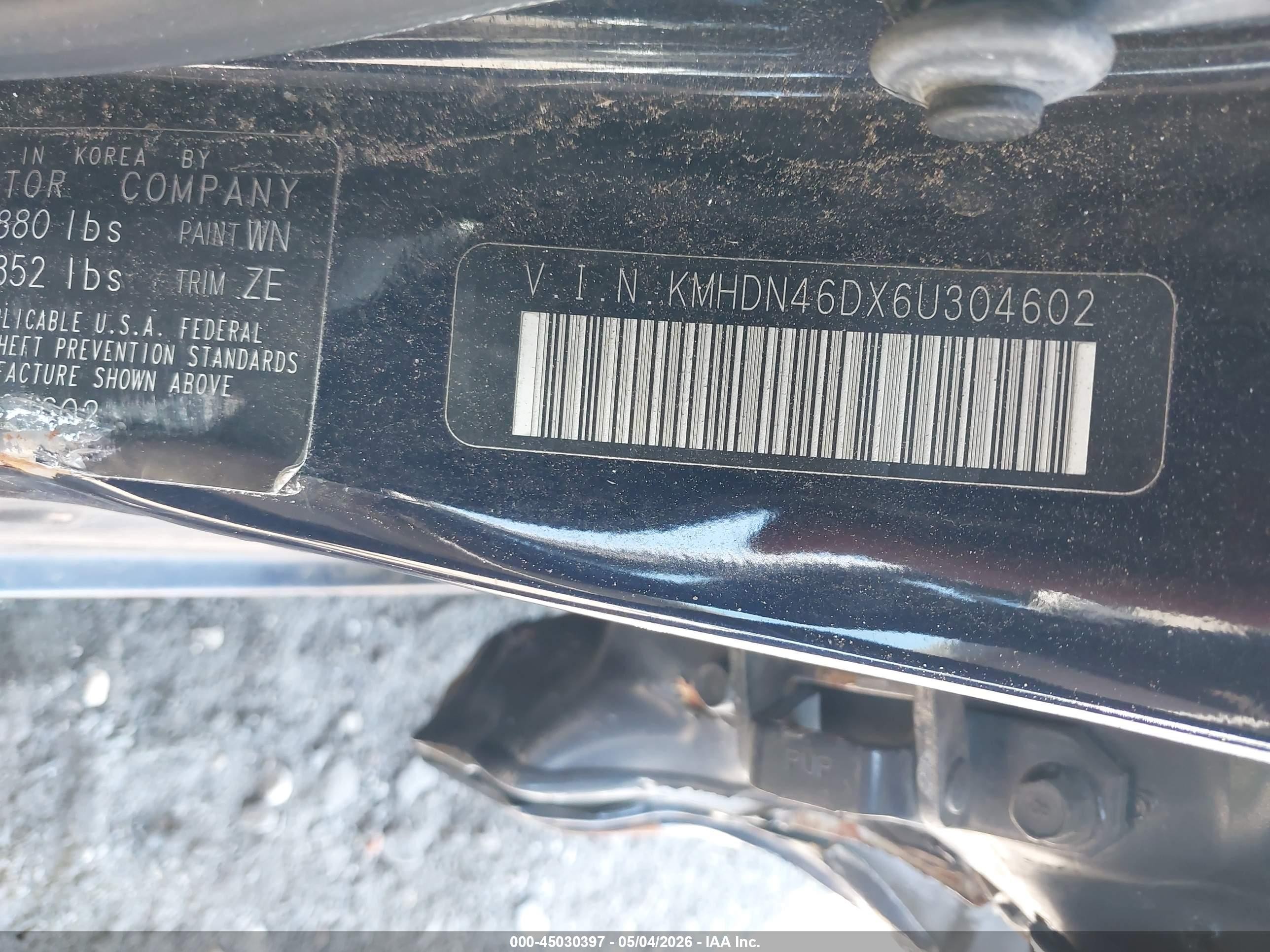 2006 Hyundai Elantra Gls/limited Blue vin: KMHDN46DX6U304602