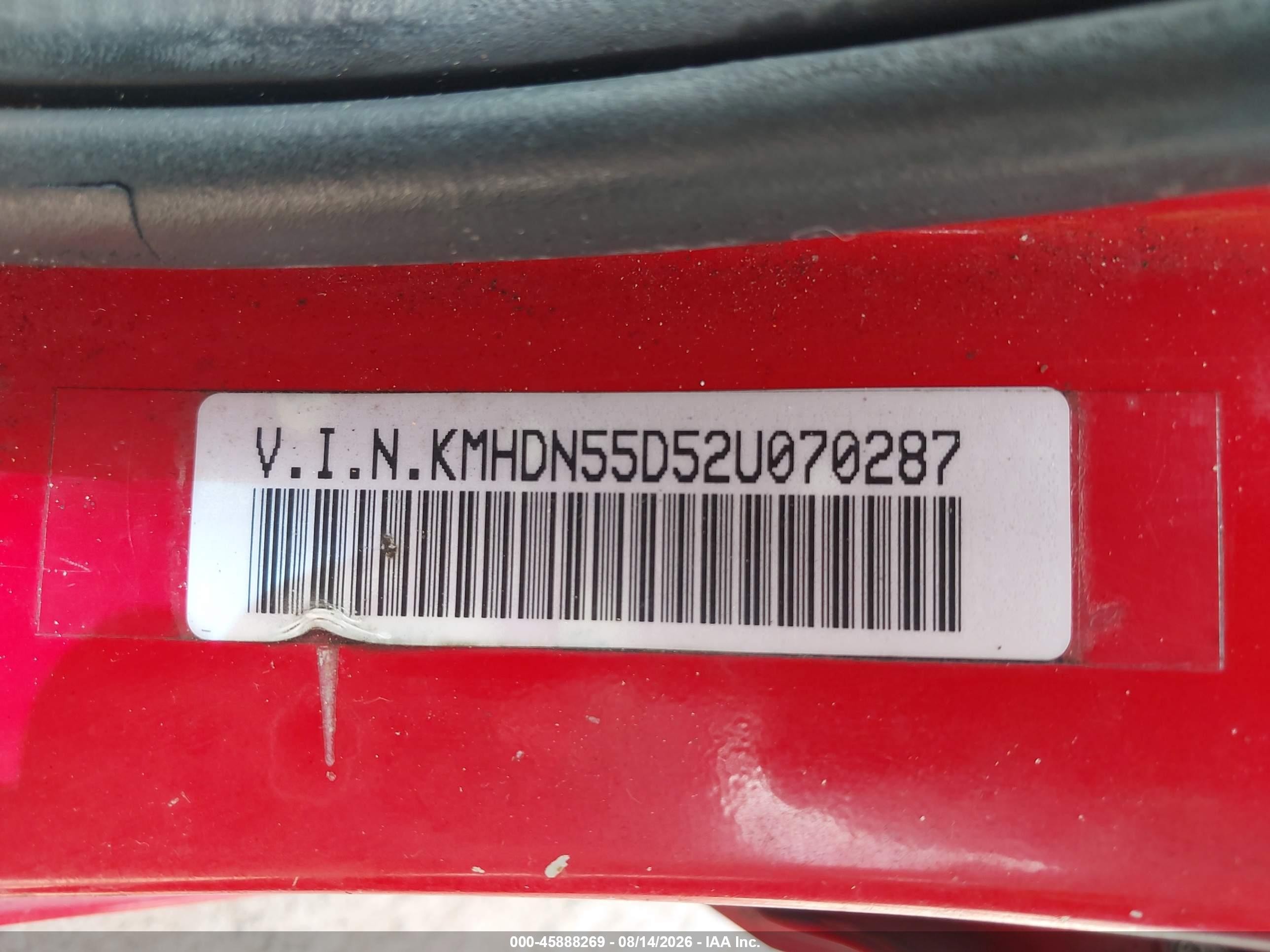 2002 Hyundai Elantra Gt Red vin: KMHDN55D52U070287