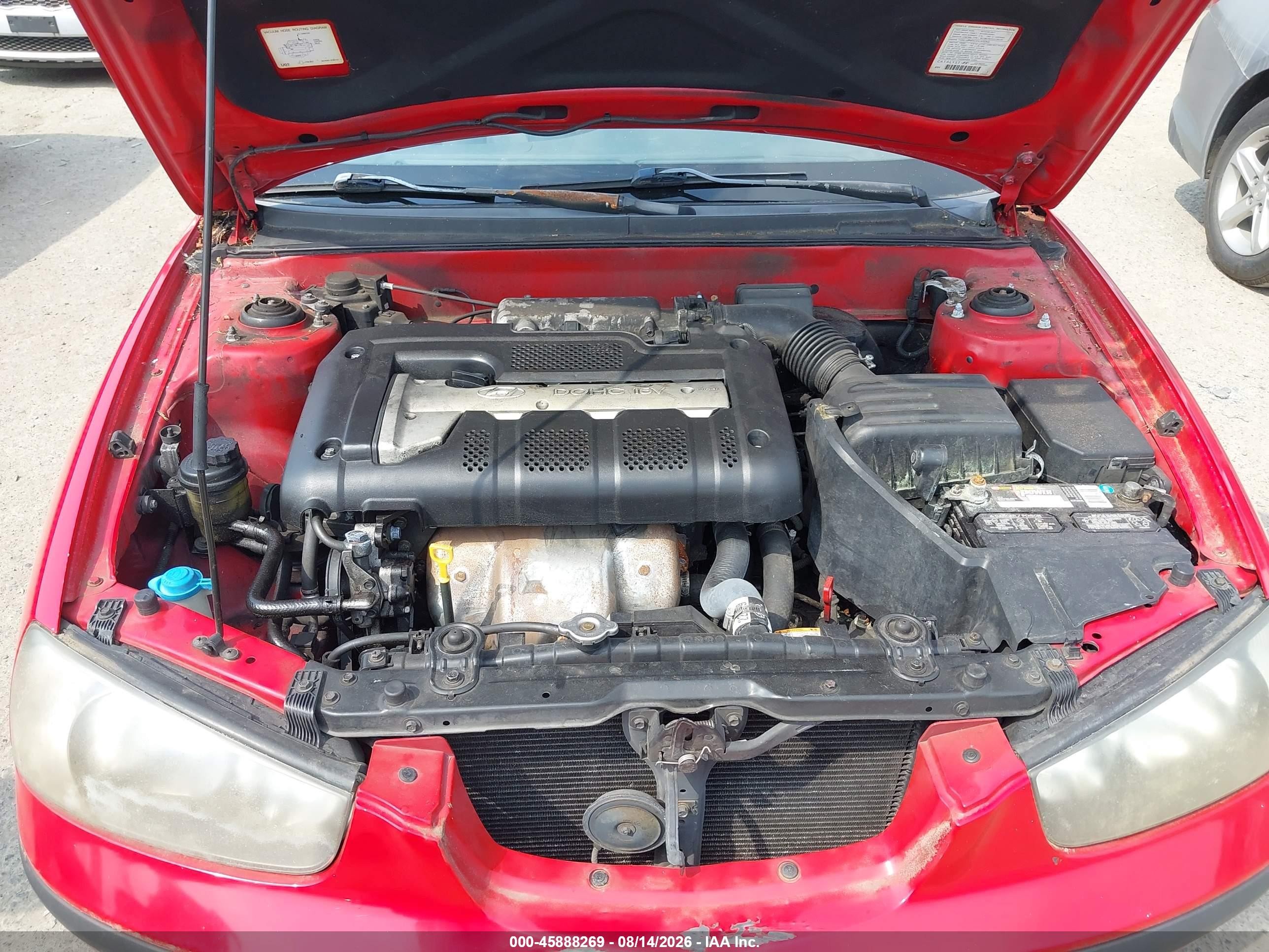 2002 Hyundai Elantra Gt Red vin: KMHDN55D52U070287