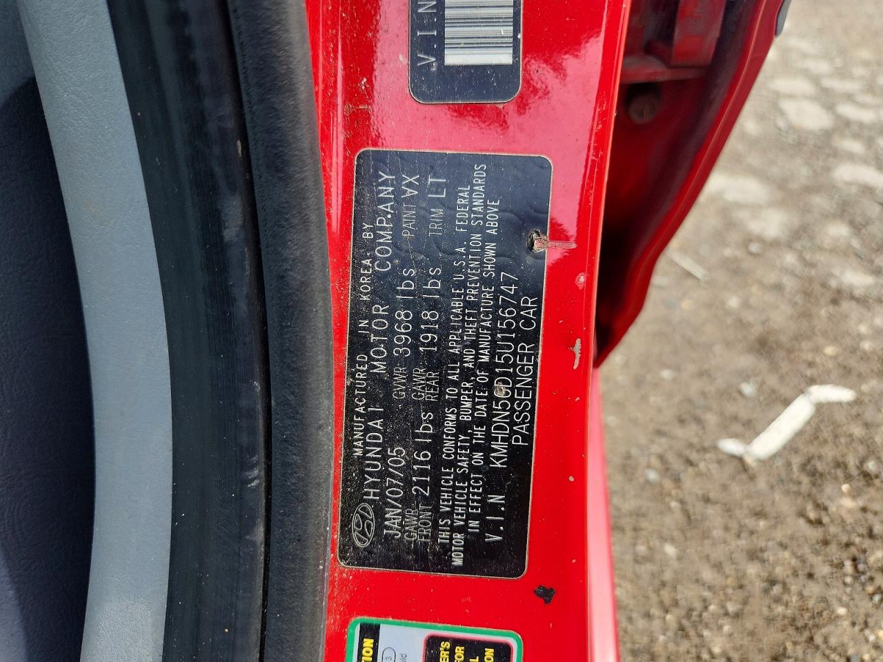 2005 Hyundai Elantra Gl Two Tone vin: KMHDN56D15U156747