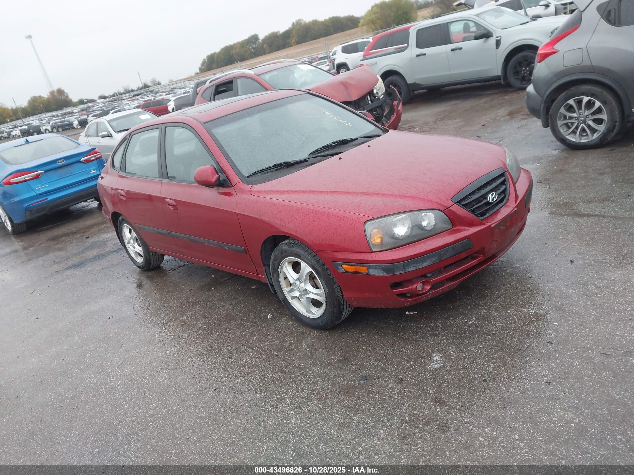 2004 Hyundai Elantra Gt Red vin: KMHDN56D34U112845