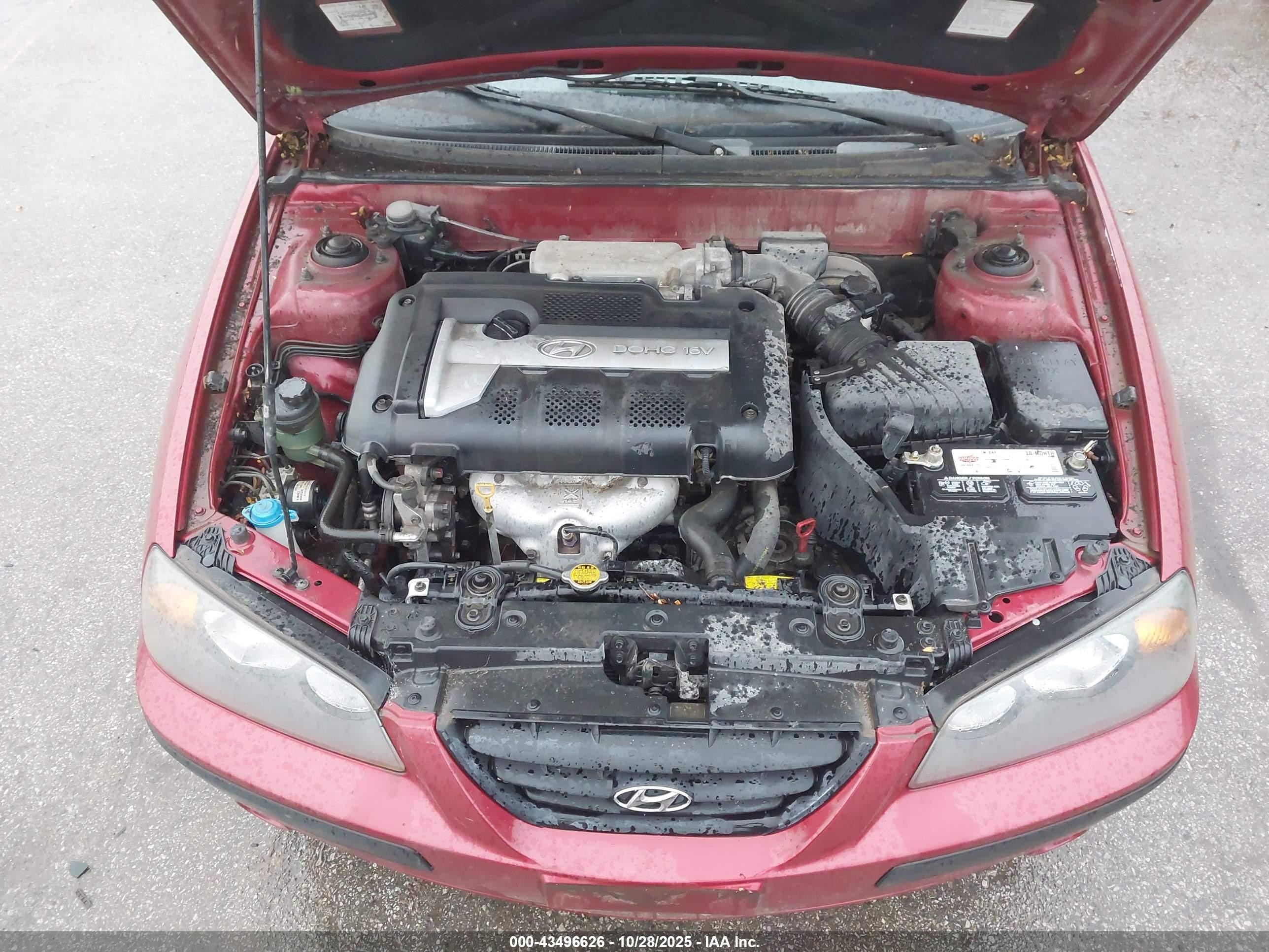 2004 Hyundai Elantra Gt Red vin: KMHDN56D34U112845