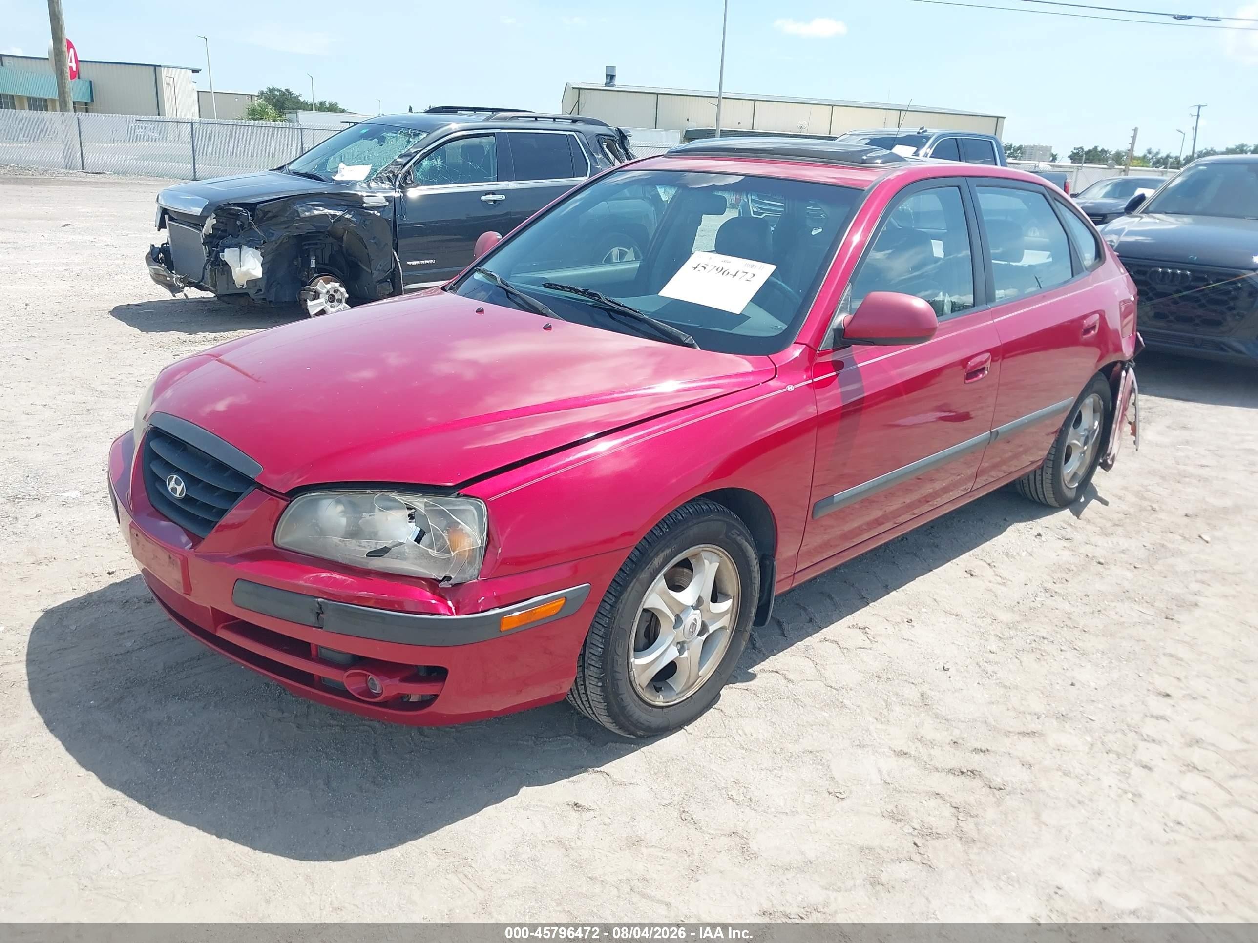 2005 Hyundai Elantra Gls/gt Maroon vin: KMHDN56D55U176578