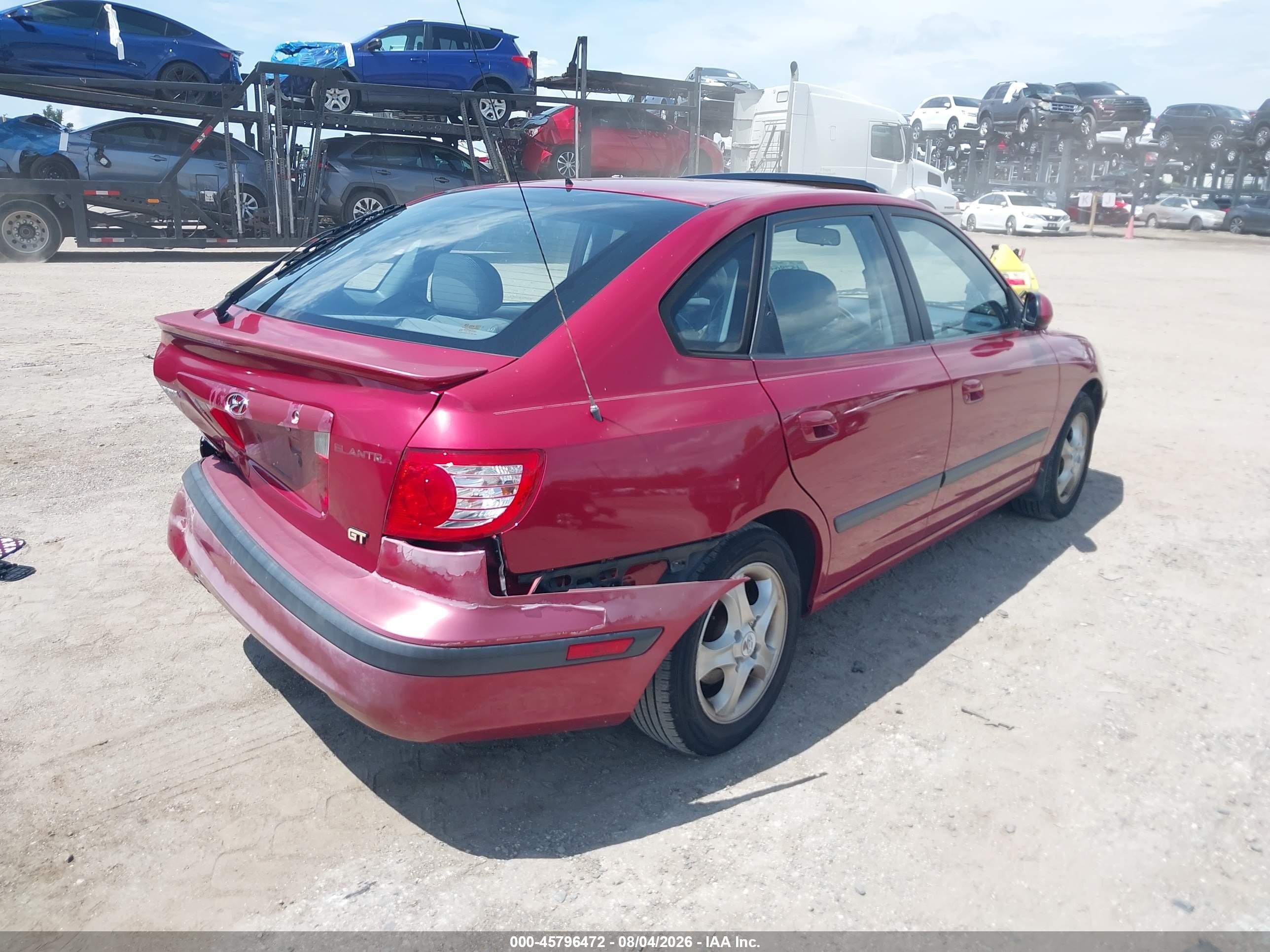 2005 Hyundai Elantra Gls/gt Maroon vin: KMHDN56D55U176578