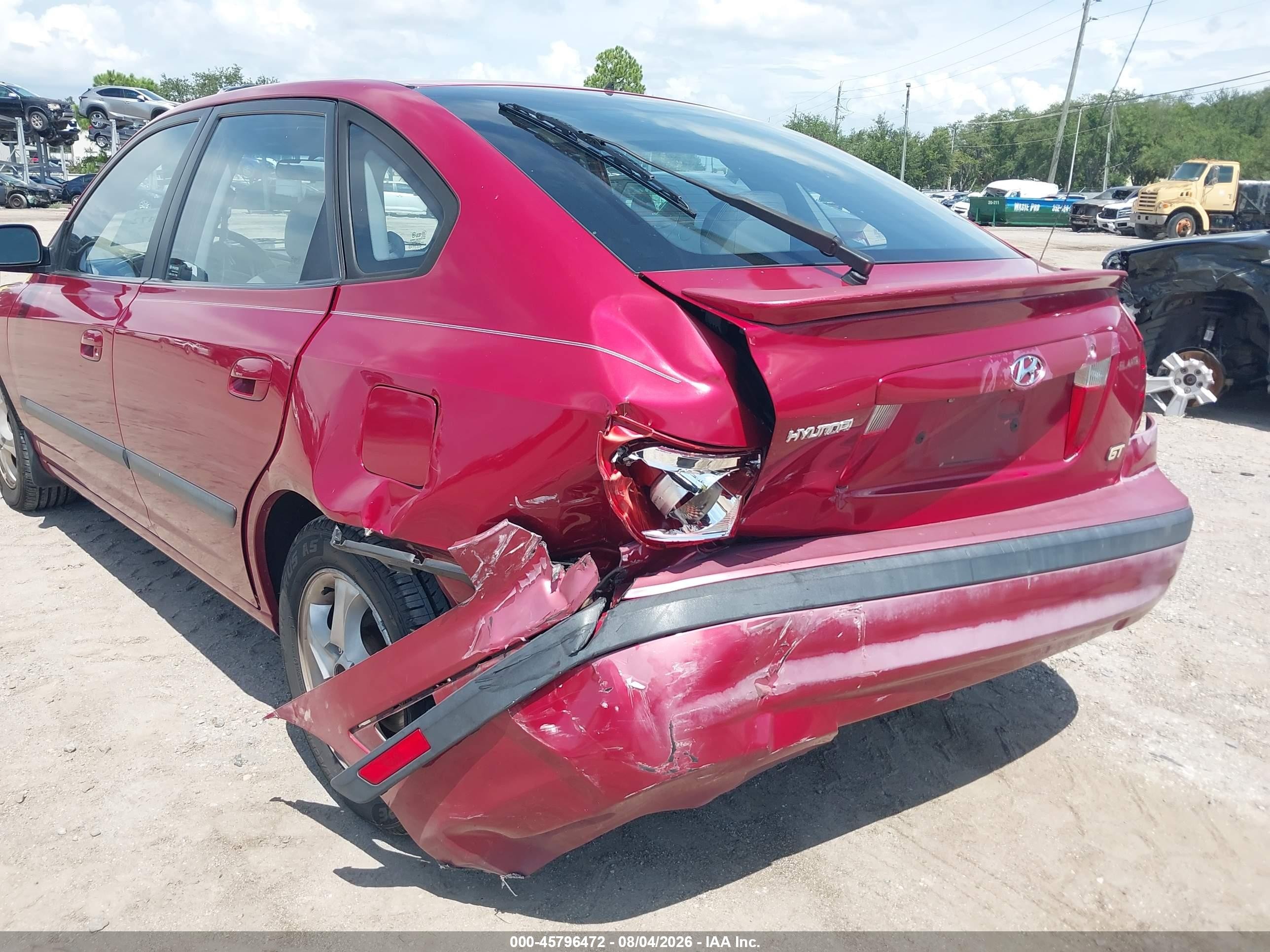 2005 Hyundai Elantra Gls/gt Maroon vin: KMHDN56D55U176578