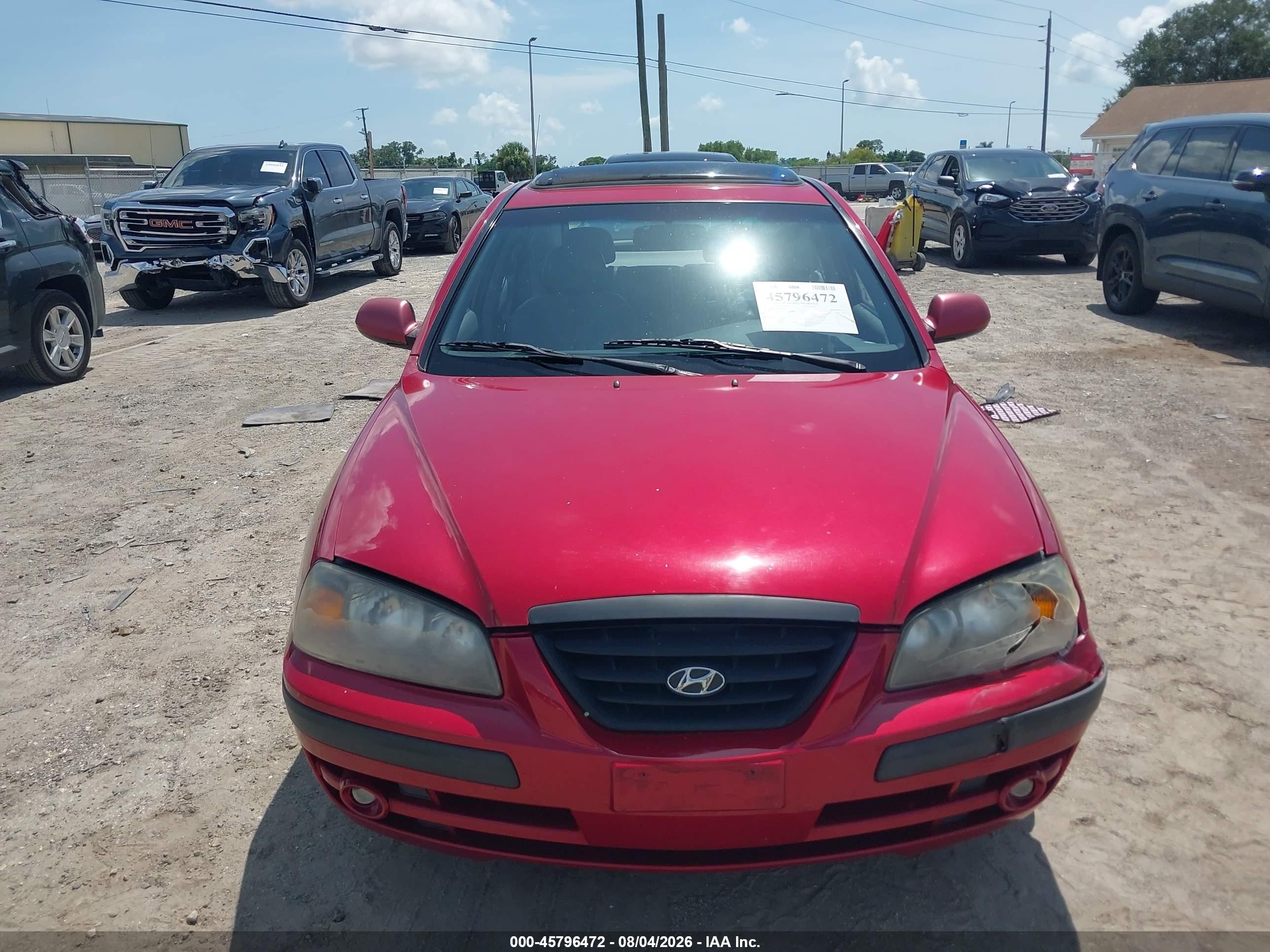 2005 Hyundai Elantra Gls/gt Maroon vin: KMHDN56D55U176578