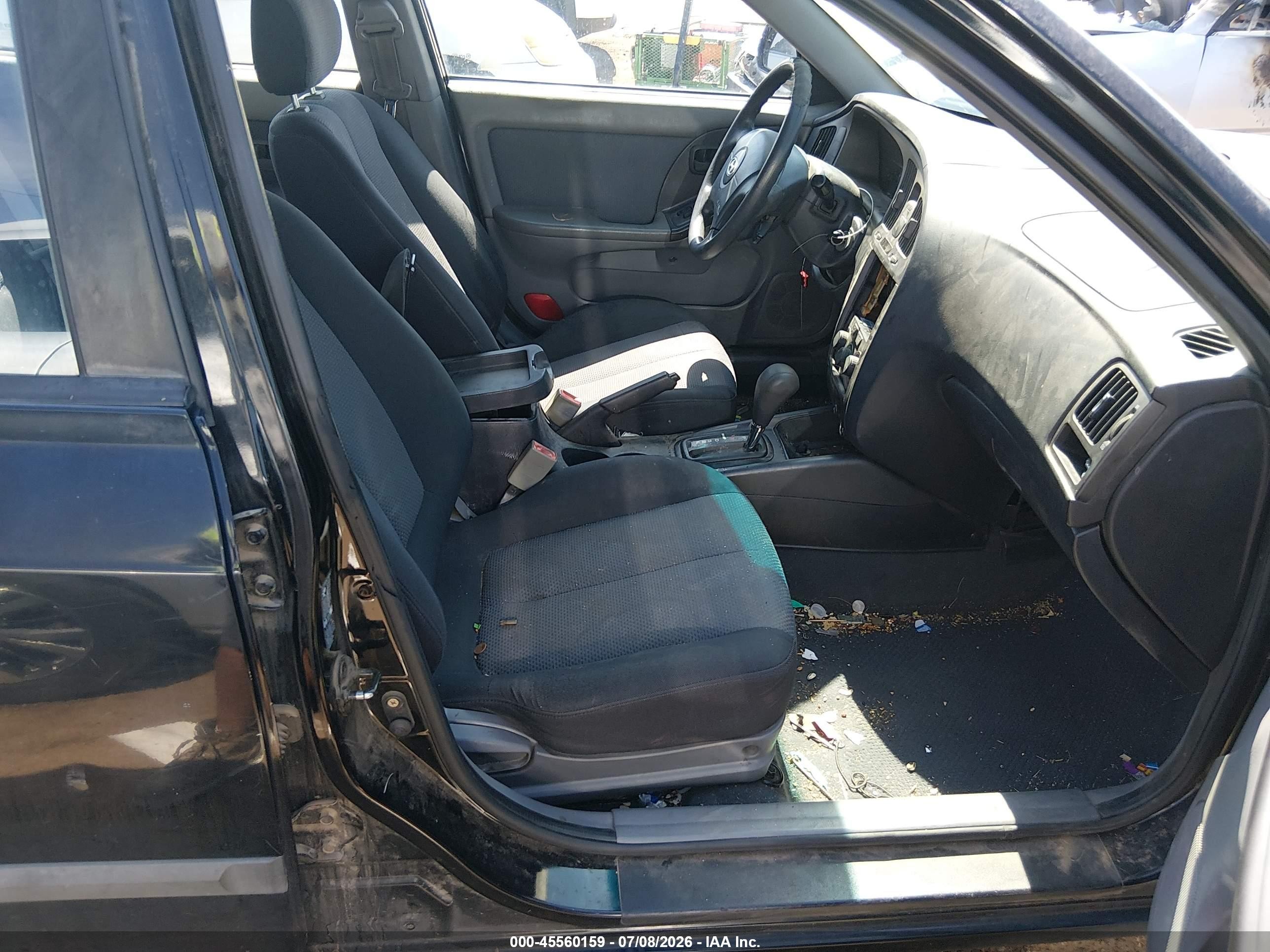 2006 Hyundai Elantra Gls/gt Black vin: KMHDN56D86U192954