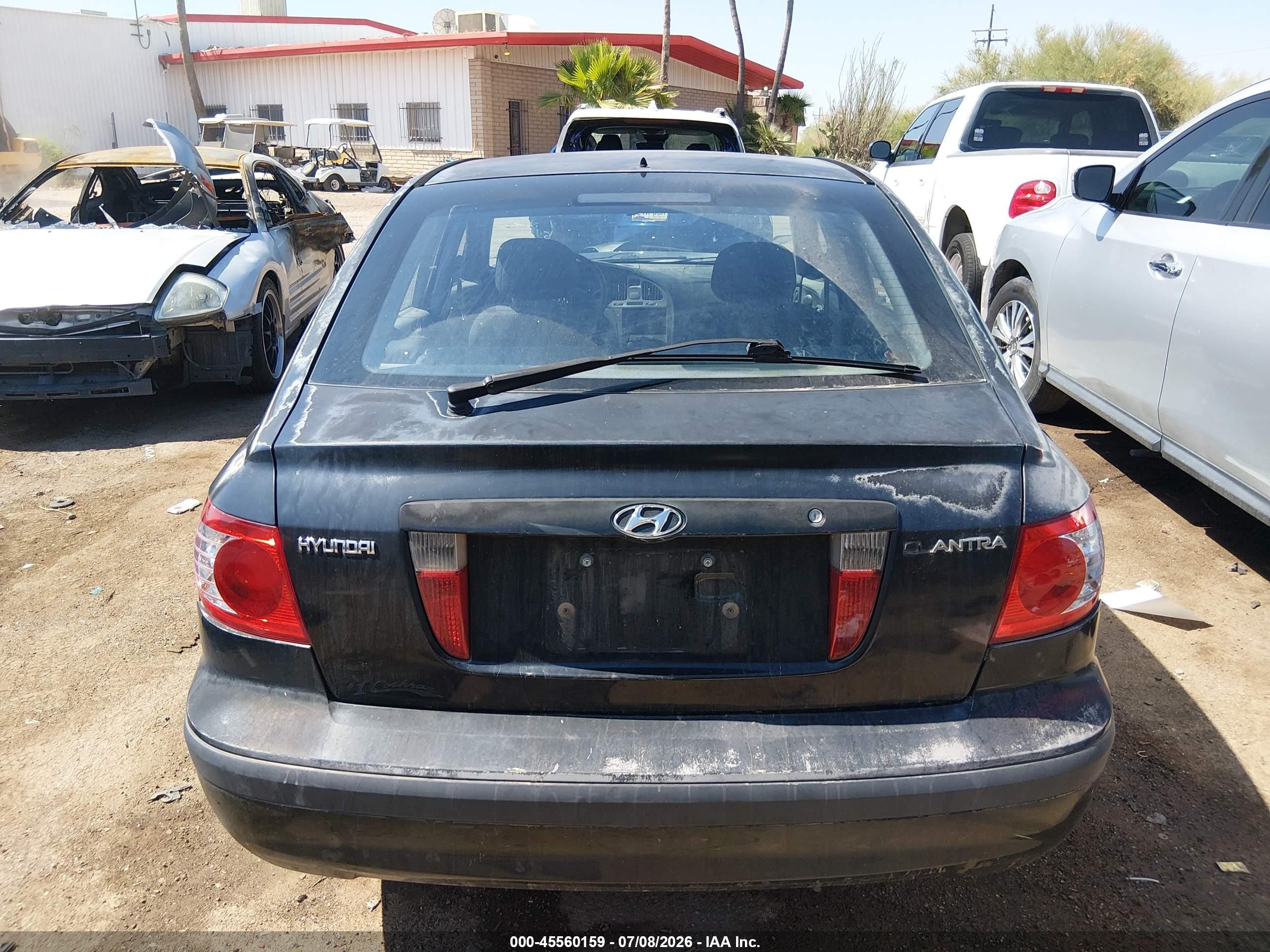 2006 Hyundai Elantra Gls/gt Black vin: KMHDN56D86U192954