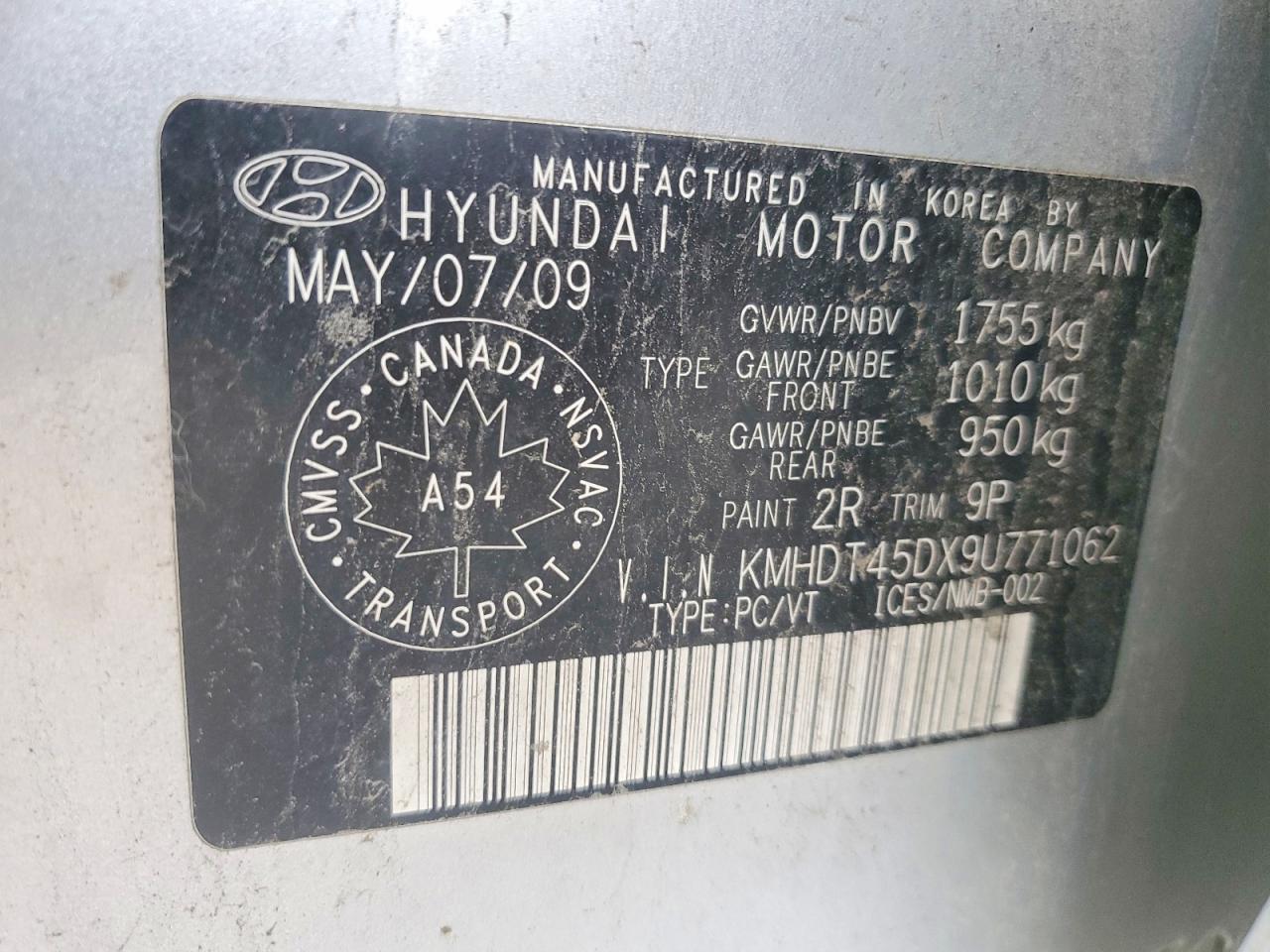 2009 Hyundai Elantra Gl Silver vin: KMHDT45DX9U771062