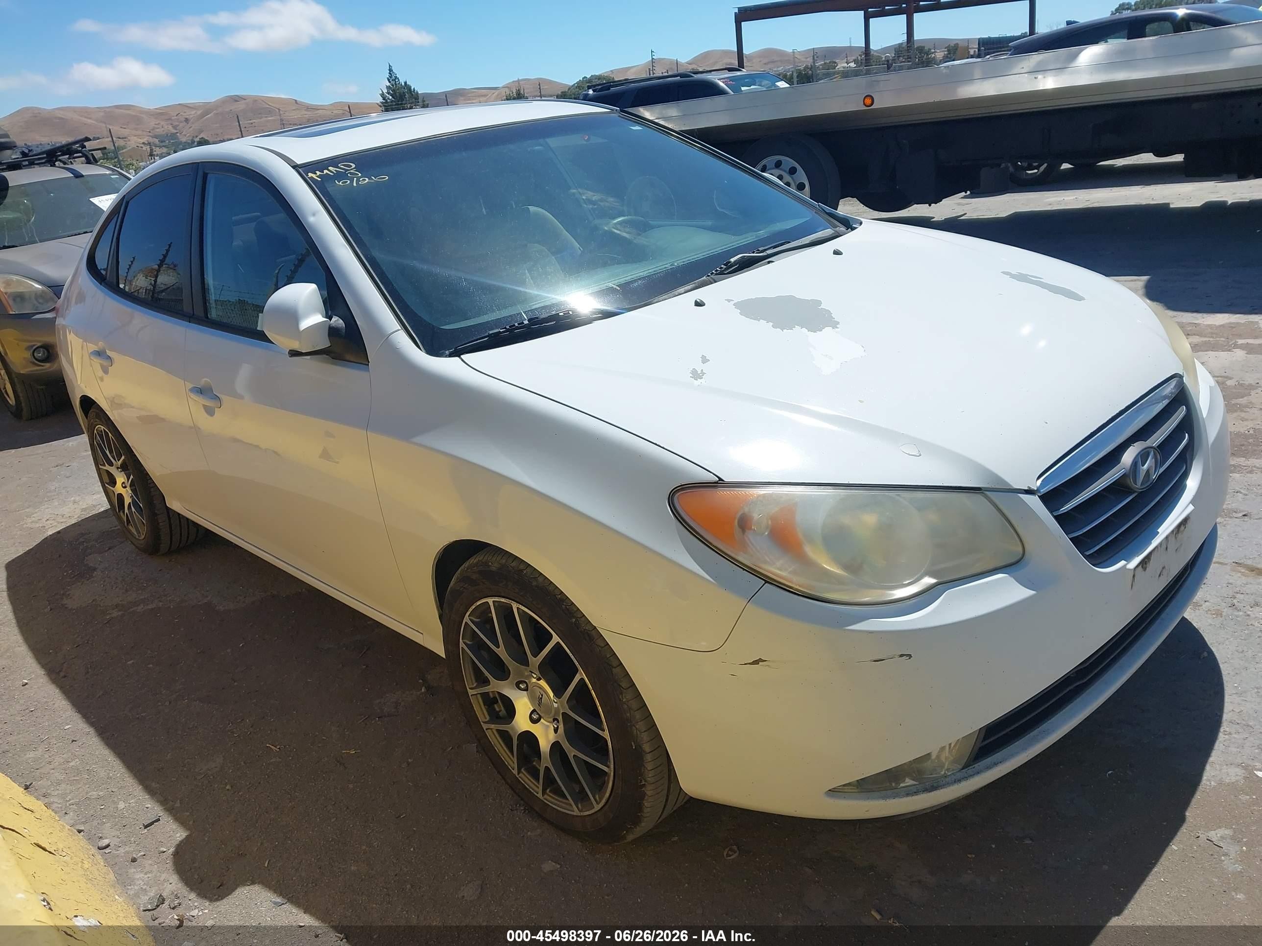 2007 Hyundai Elantra Gls/ltd/se White vin: KMHDU46D07U103425