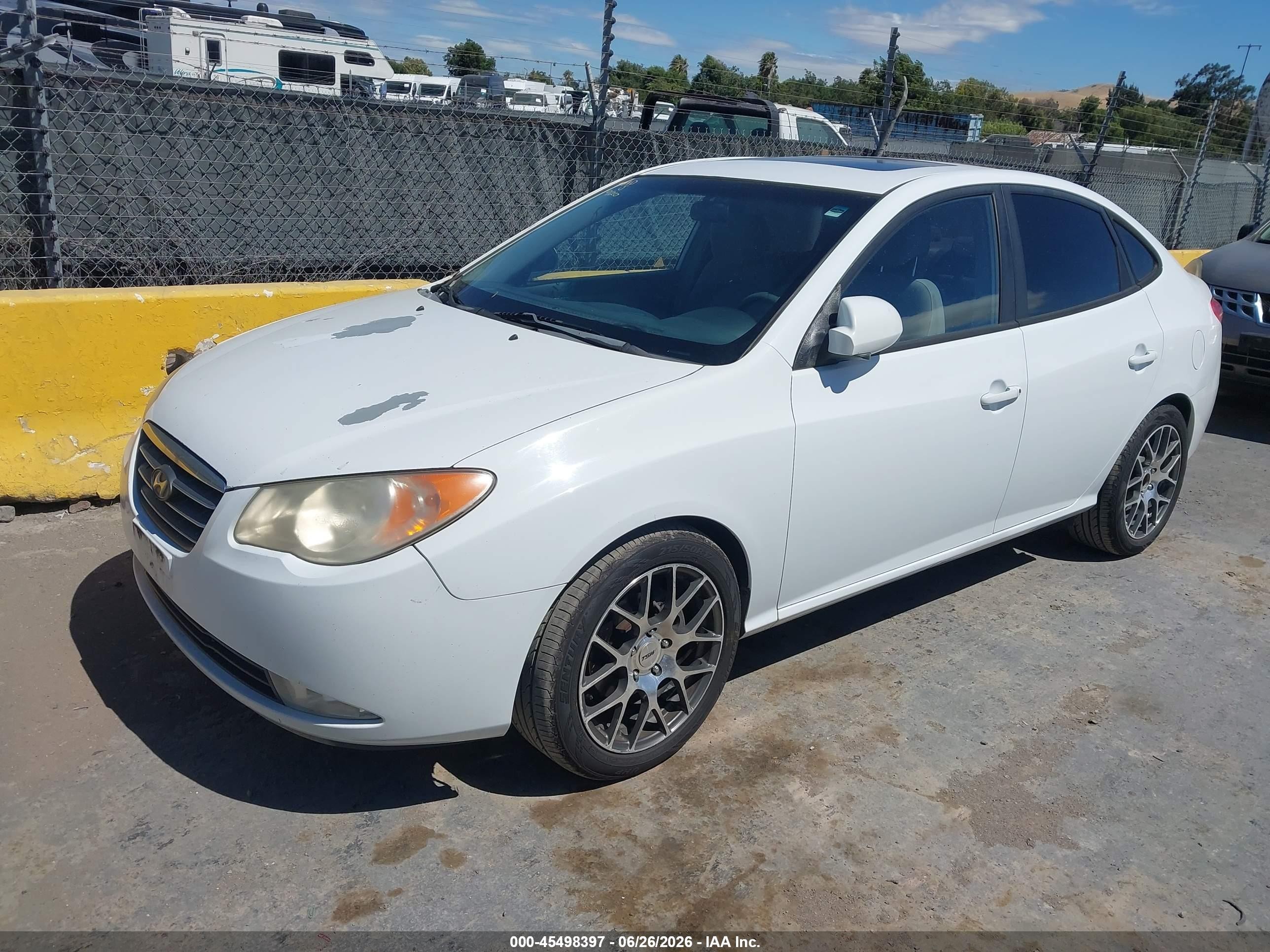 2007 Hyundai Elantra Gls/ltd/se White vin: KMHDU46D07U103425