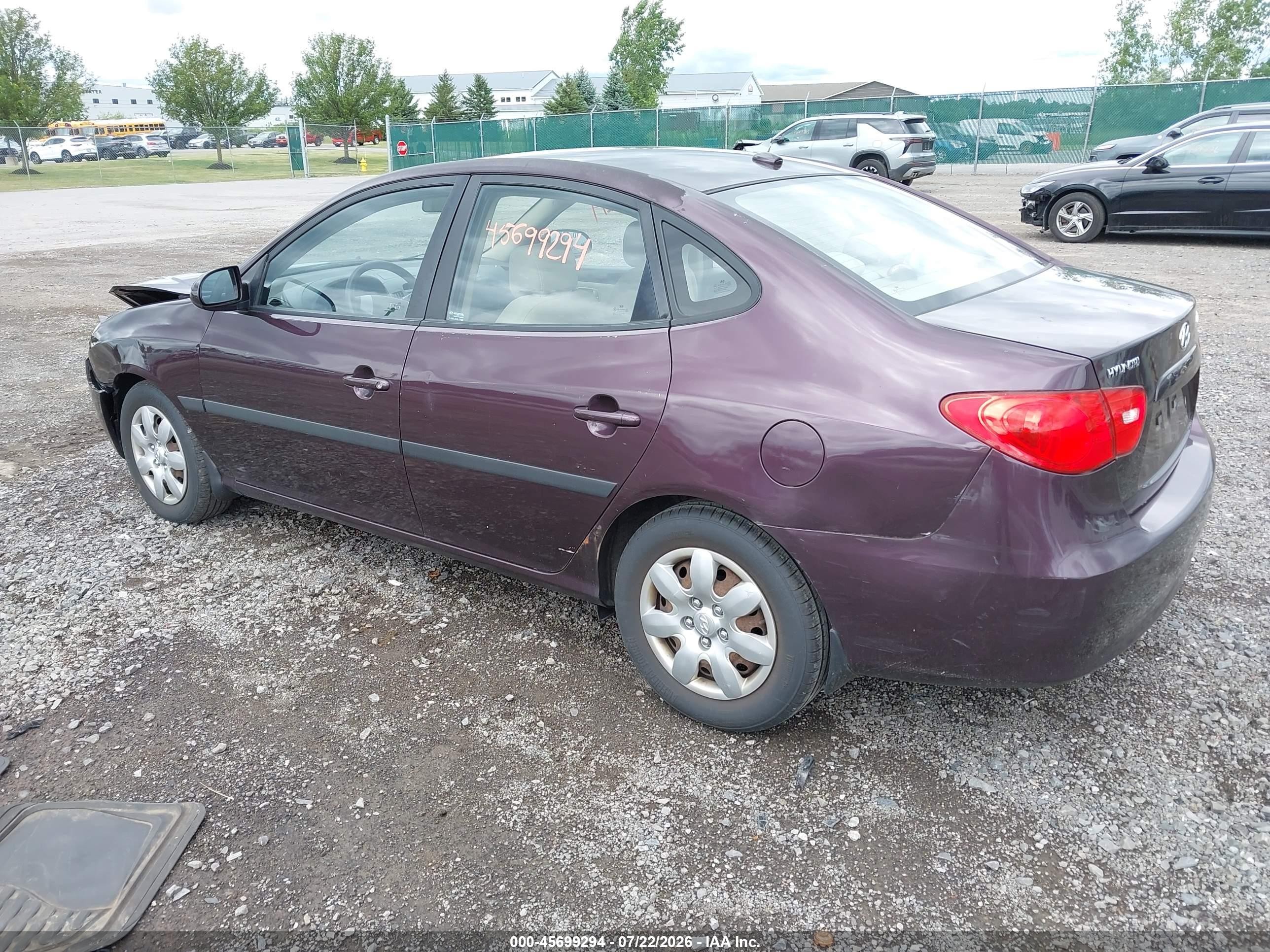 2007 Hyundai Elantra Gls/ltd/se Фиолетовый vin: KMHDU46D07U128101